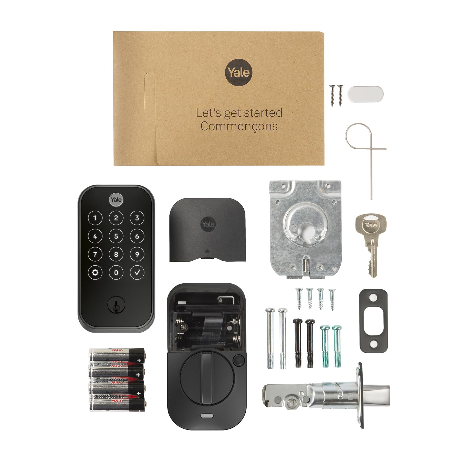 Yale YRD420-F-BLE-BSP Smart Biometric Fingerprint Door Lock - Keyless Entry with Touchscreen Keypad & Fingerprint Scanner - No WiFi Required - Matte Black Finish - Perfect for Homes, Apartments & Offices