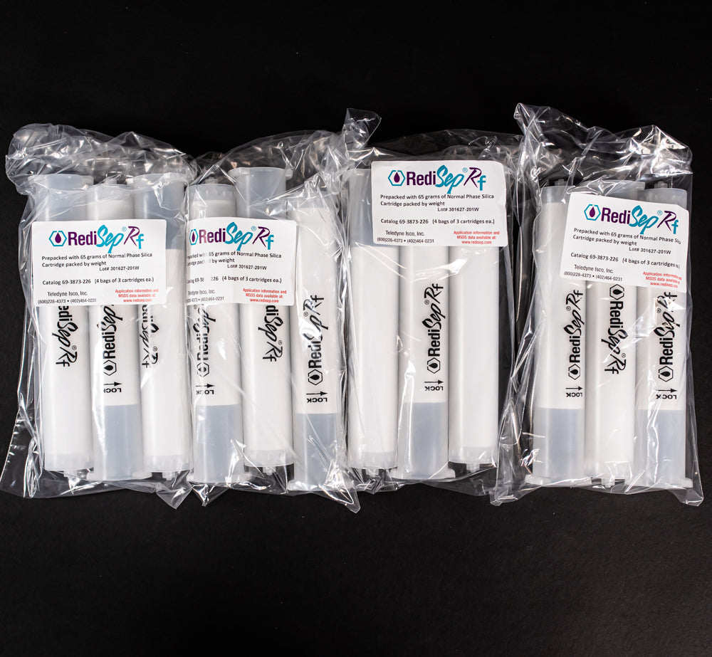CombiFlash® Prepacked Silica Gel Disposable Sample Load Cartridges, 65 Gram (Pack of 12) - Ideal for Flash Chromatography, Laboratory Sample Purification & Chemical Separation