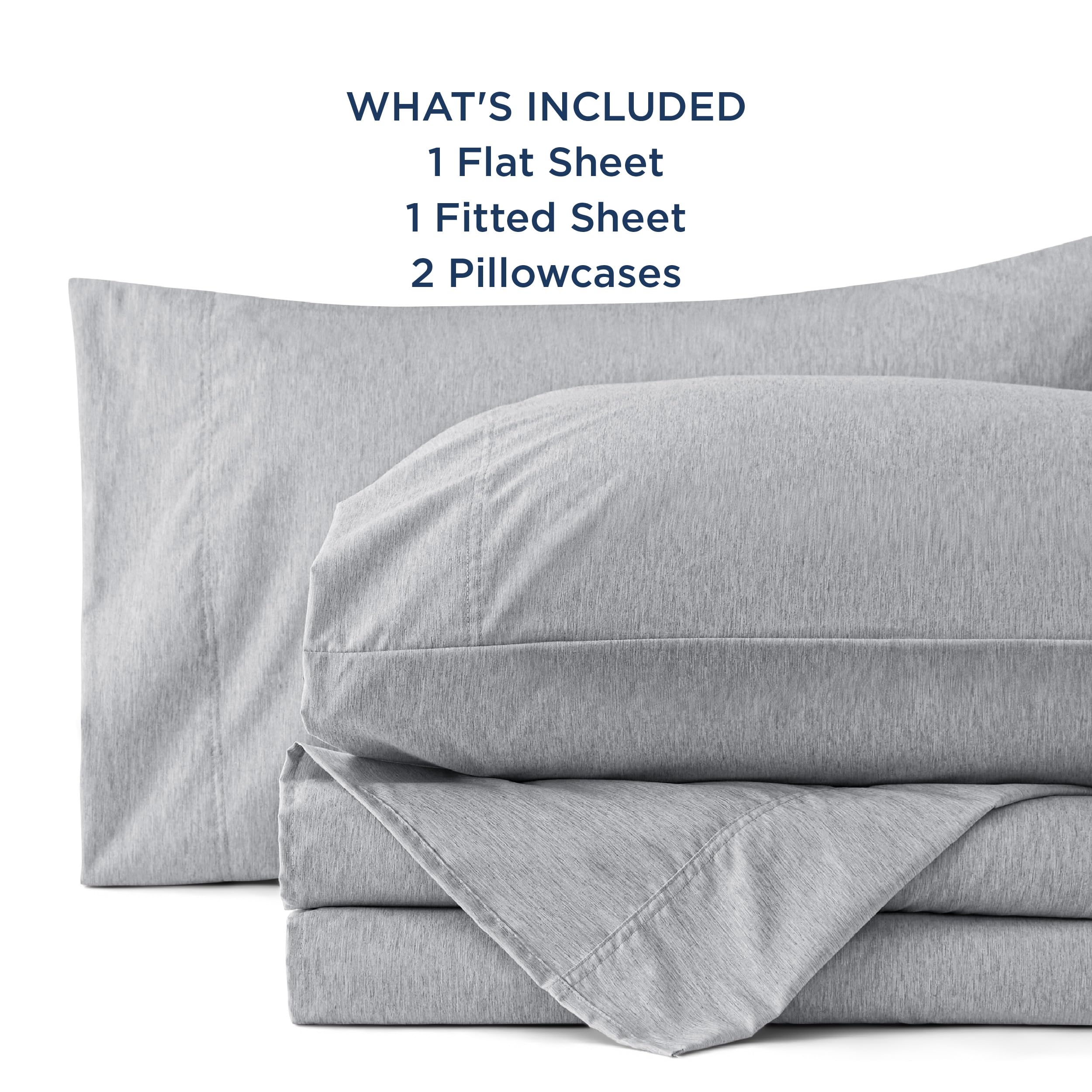 Bedsure Queen Sheet Set - 4 Piece Soft Cooling Bed Sheets, Luxury Cationic Dyed Deep Pocket Fitted Sheets, Breathable Wrinkle-Free Grey - Perfect for Hot Sleepers & Guest Bedrooms