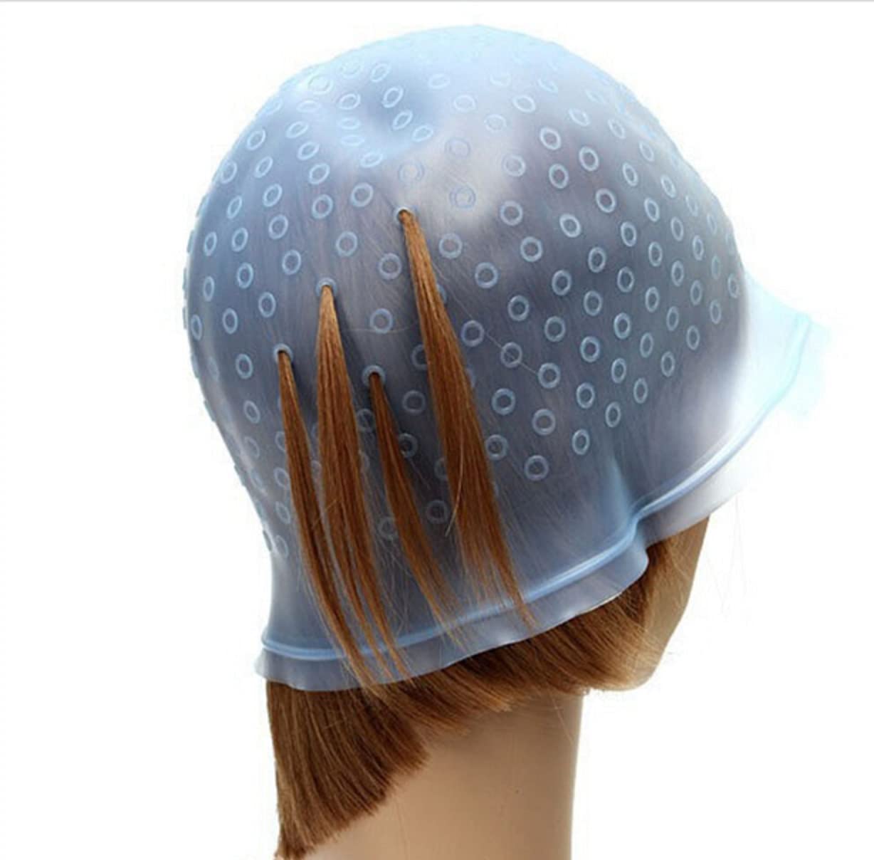 Professional Salon Silicone Hair Highlighting Frosting Cap with Free Hook - Perfect for DIY Balayage, Ombre & Foil Highlights at Home