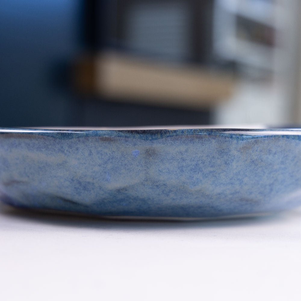 Large Stoneware Decorative Serving Bowl - Handcrafted Blue and White Ceramic Bowl for Fruit, Salad, Pasta | Perfect for Dining Table Centerpiece, Kitchen Decor, and Gift Giving