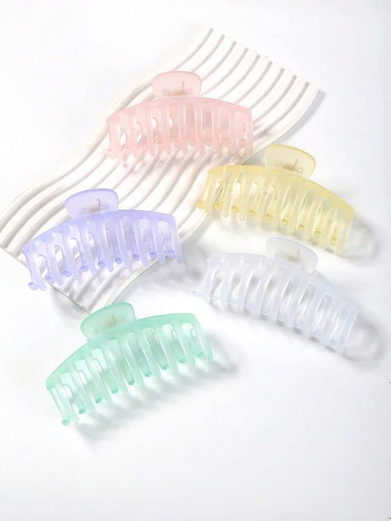 Bakefy 6-Pack Large Hair Claw Clips for Women - Strong Hold Banana Clips for Thick & Thin Hair - Fashionable Jaw Clips for Women & Girls - Perfect for Updos, Ponytails & Everyday Hairstyles