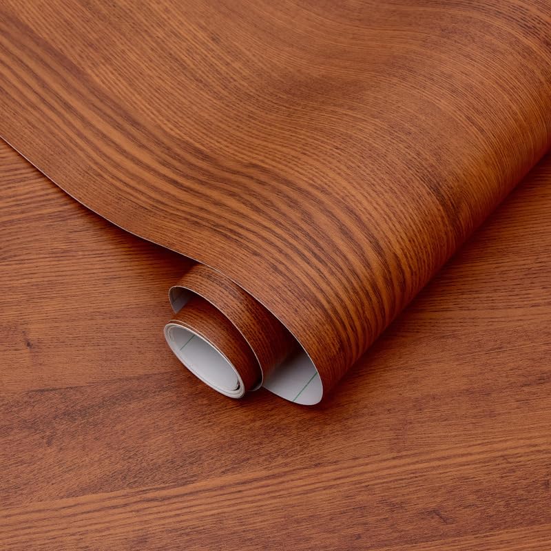 Self-Adhesive Waterproof Peel and Stick Wallpaper - Wood Grain Contact Paper for Kitchen Cabinets, Countertops, Furniture, Shelves - Oil-Proof Boeing Film (5m x 60cm) - Easy DIY Home Renovation & Decoration for Walls, Drawers, Tables