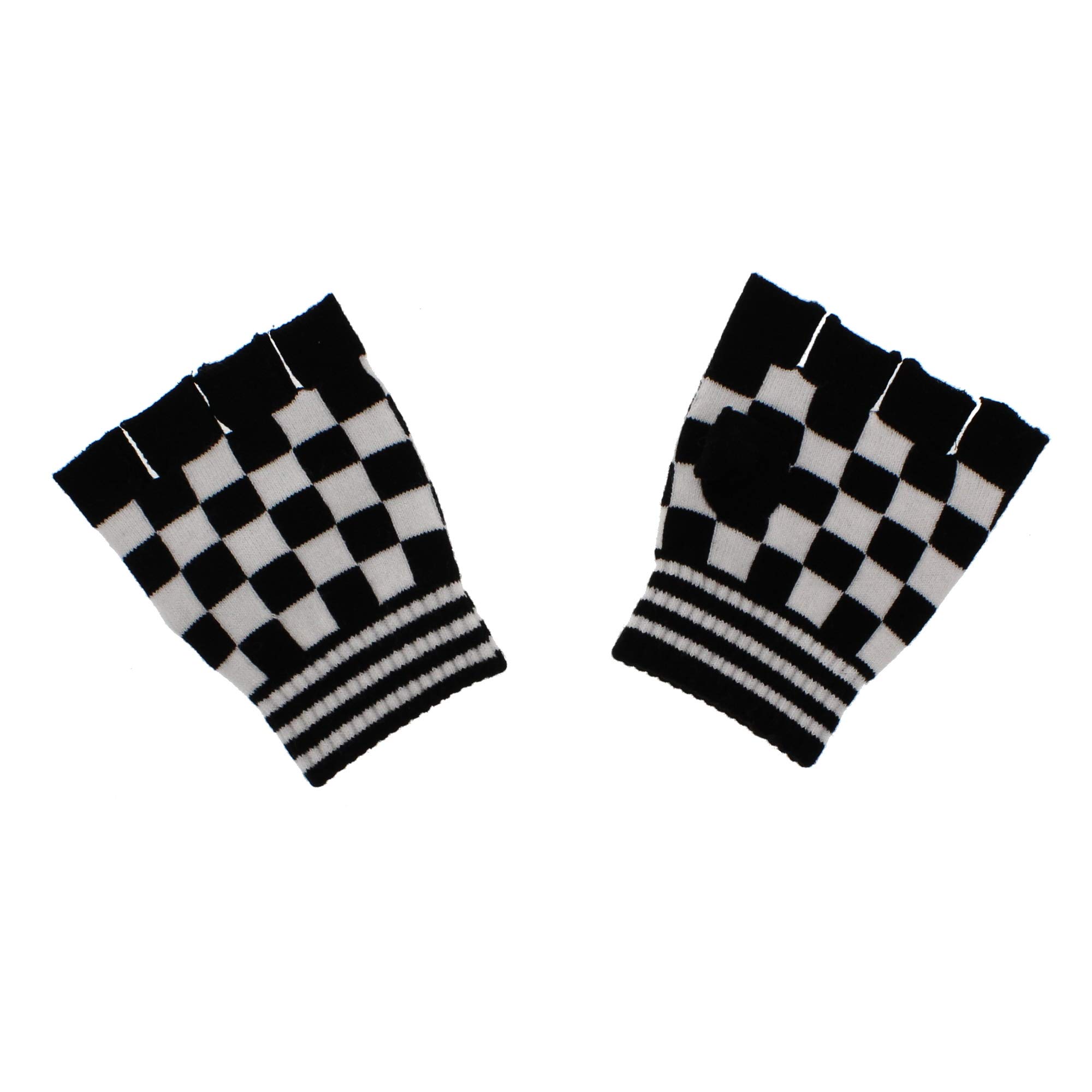 Zac's Alter Ego Checkered Fingerless Gloves for Men & Women - Stylish Arm Warmers for Cosplay, Gaming, Fashion & Cold Weather Protection