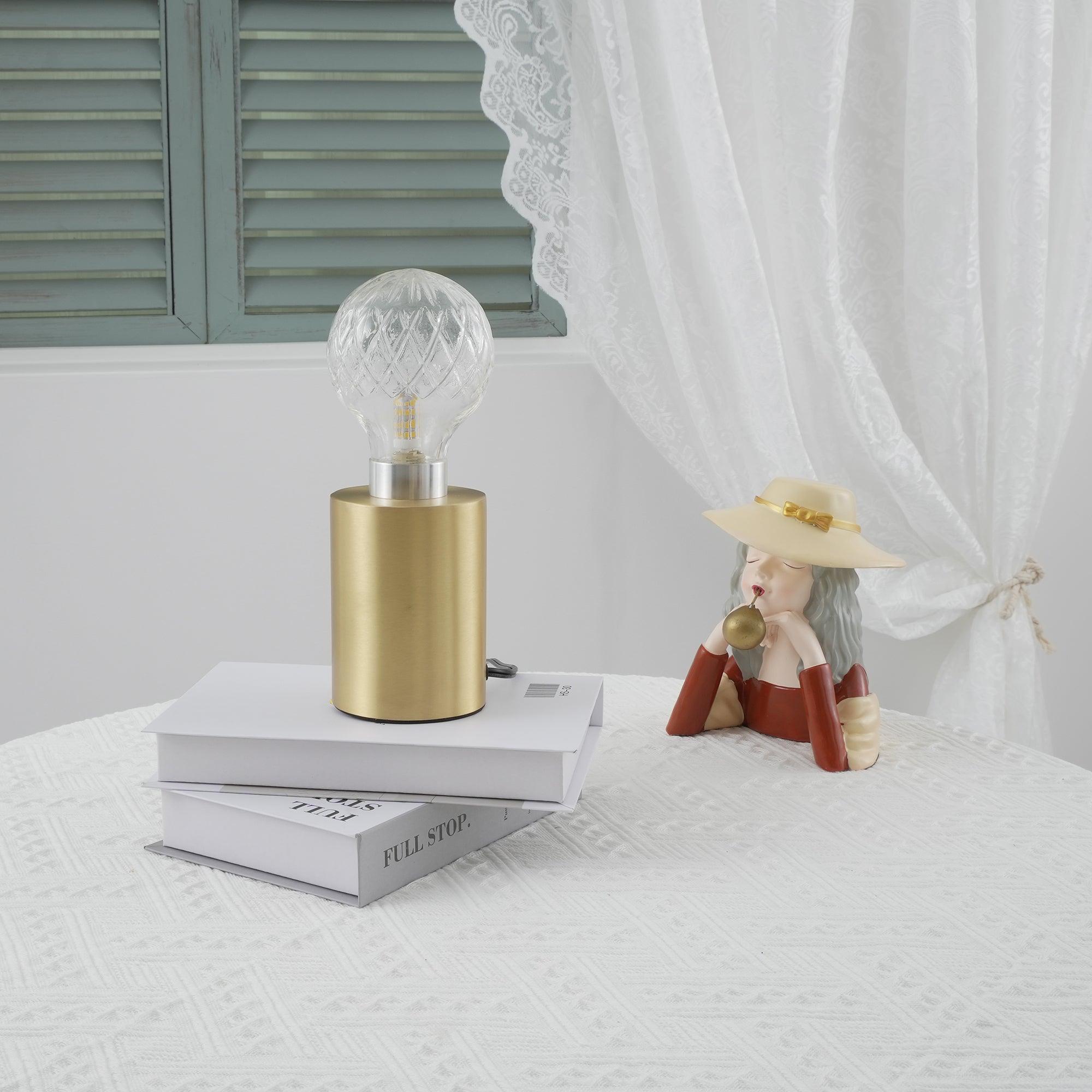 Elegant Crystal Bulb Table Lamp - Modern LED Bedside Light for Living Room, Bedroom & Office Decor - Perfect for Reading, Relaxing & Creating Ambiance