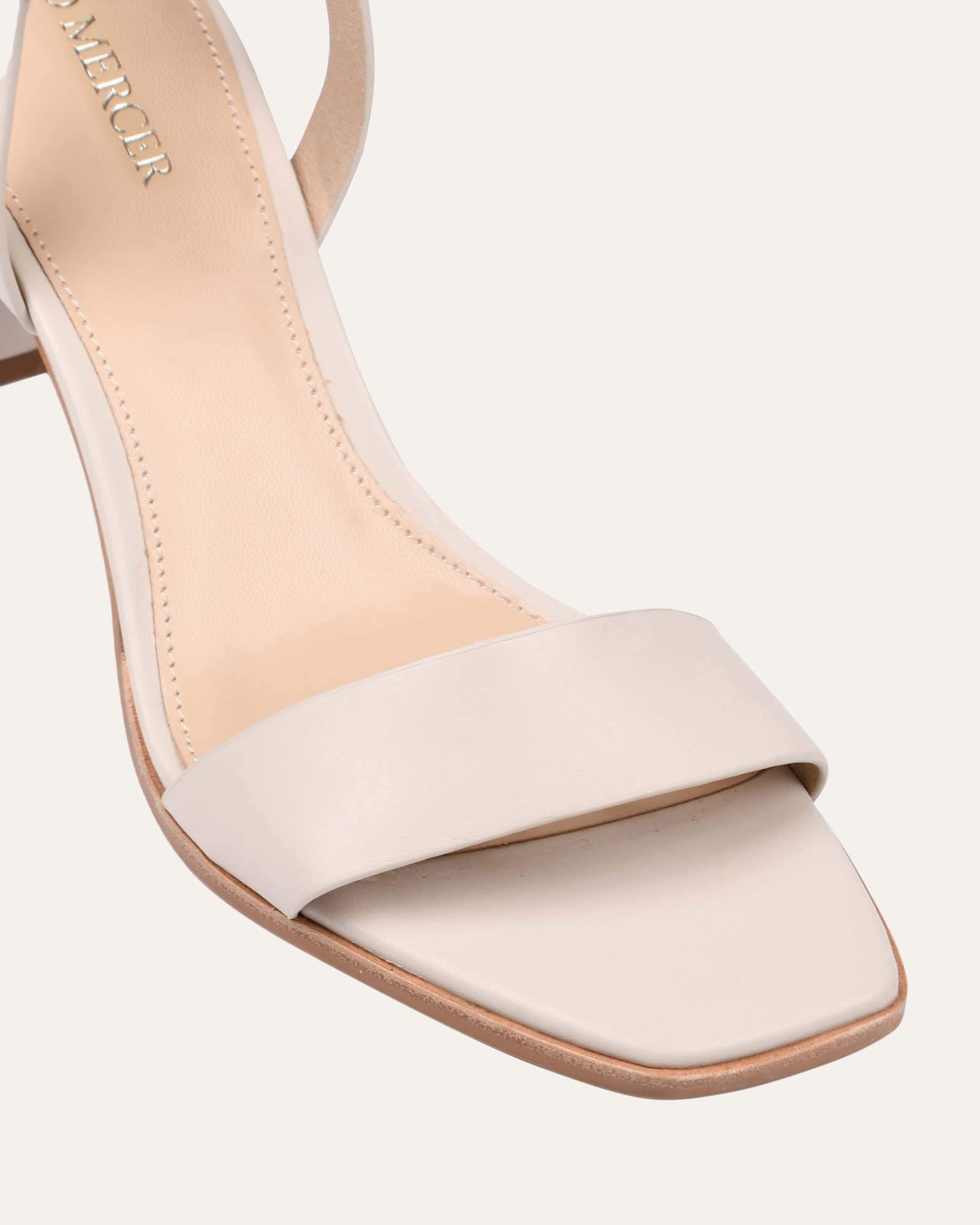 NATSU Women's Mid Heel Sandals - Genuine Bone Leather Comfortable Summer Dress Shoes for Beach, Wedding & Casual Outings