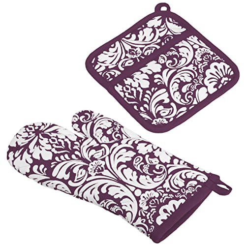 Eggplant Damask Print