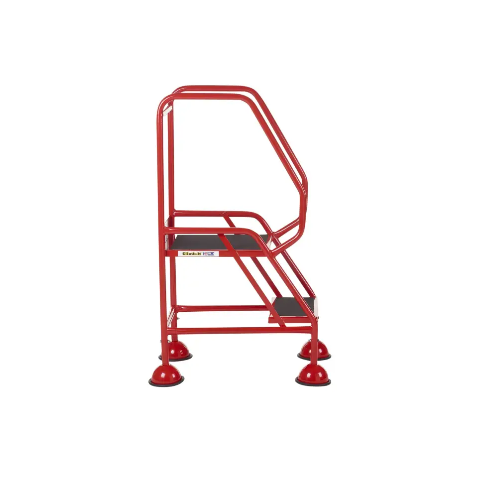 Climb It UK Domed Feet Steps - Red Non-Slip Ladder Accessories for Home, Garage, and Workshop Use