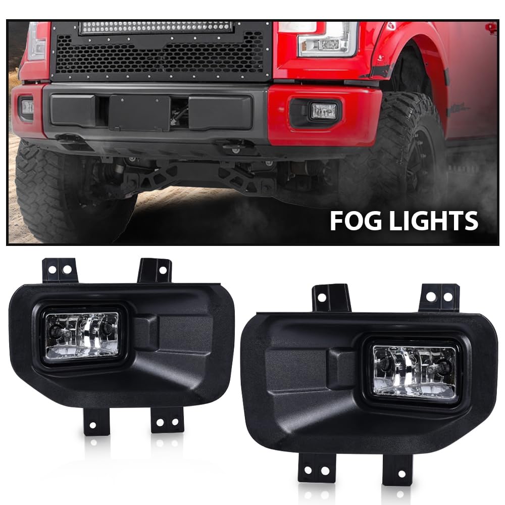 GRAND ORANGE LED Fog Lights Bumper Driving Lamps - Clear Lens Compatible with Ford F150 2015-2017 Models (FL3Z15201B, FL3Z15200B, FO2592235, FO2593235) - Enhanced Visibility for Night Driving & Off-Road Adventures