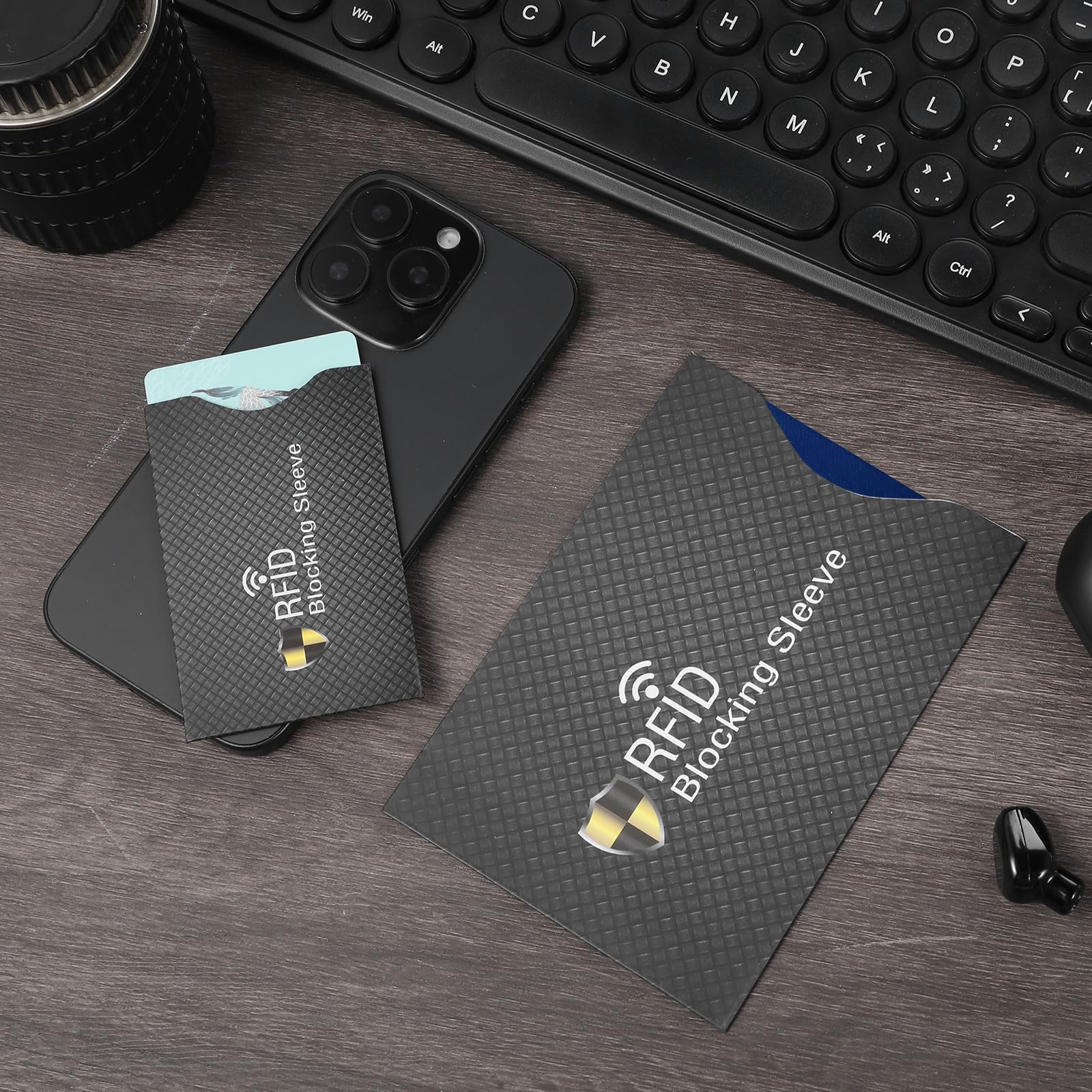 8Pcs RFID Blocking Sleeves Credit Card Protector & 2pcs Passport Holder Set - Slim Anti-Theft NFC Protection for Travel, Wallets & Purses - Secure Your Cards from Digital Theft at Airports, Hotels & Shopping