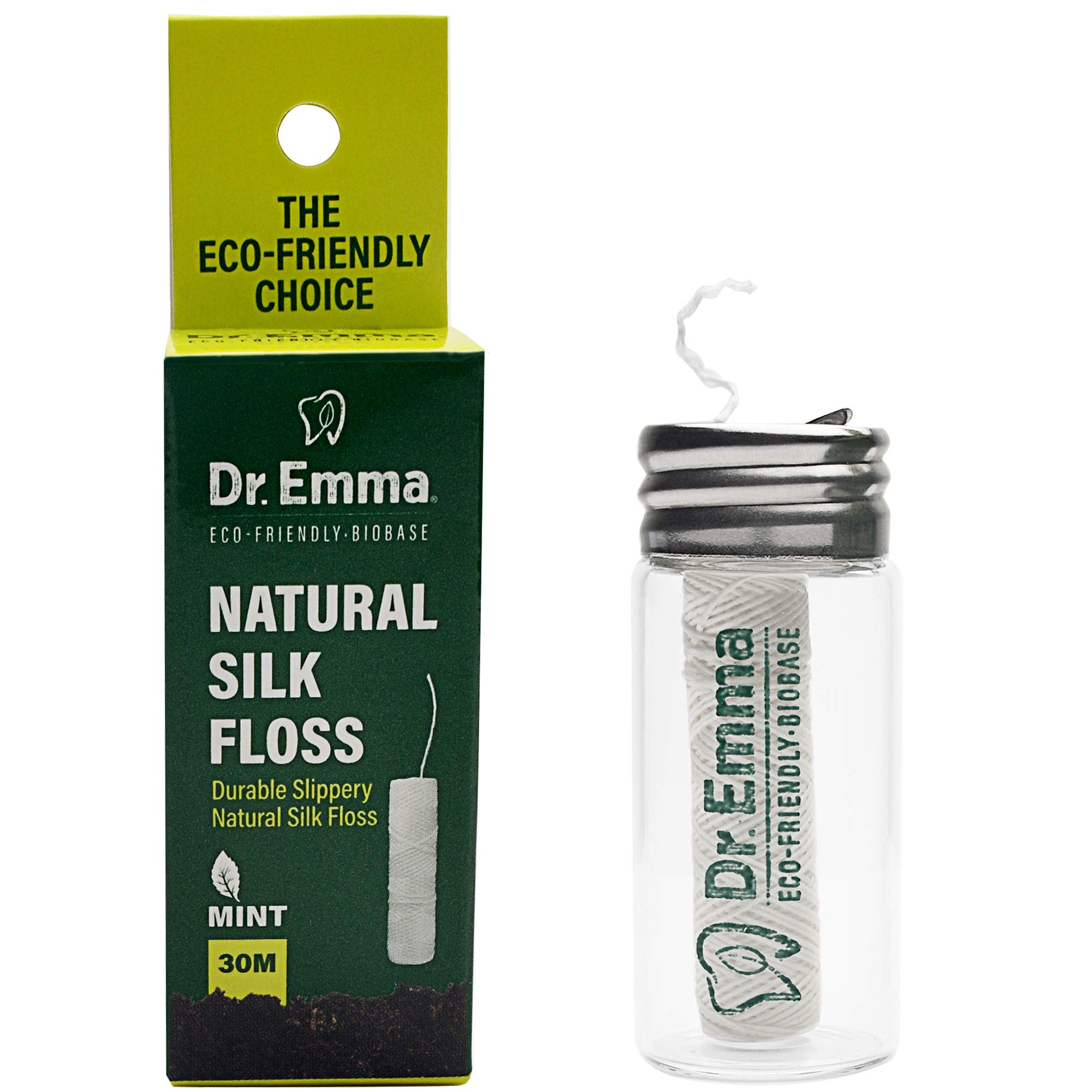 Dr. Emma Natural Silk Dental Floss - 33 Yards (30 Meters) - 1 Pack - Gentle & Strong for Healthy Gums - Perfect for Travel & Daily Oral Care