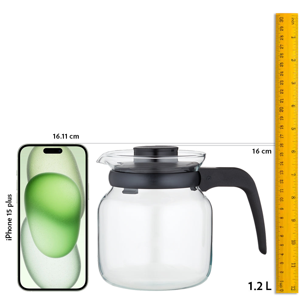 Premium Borosilicate Glass Carafe with Built-in Strainer - Ideal for Iced Tea, Cold Brew Coffee & Infused Water Pitcher