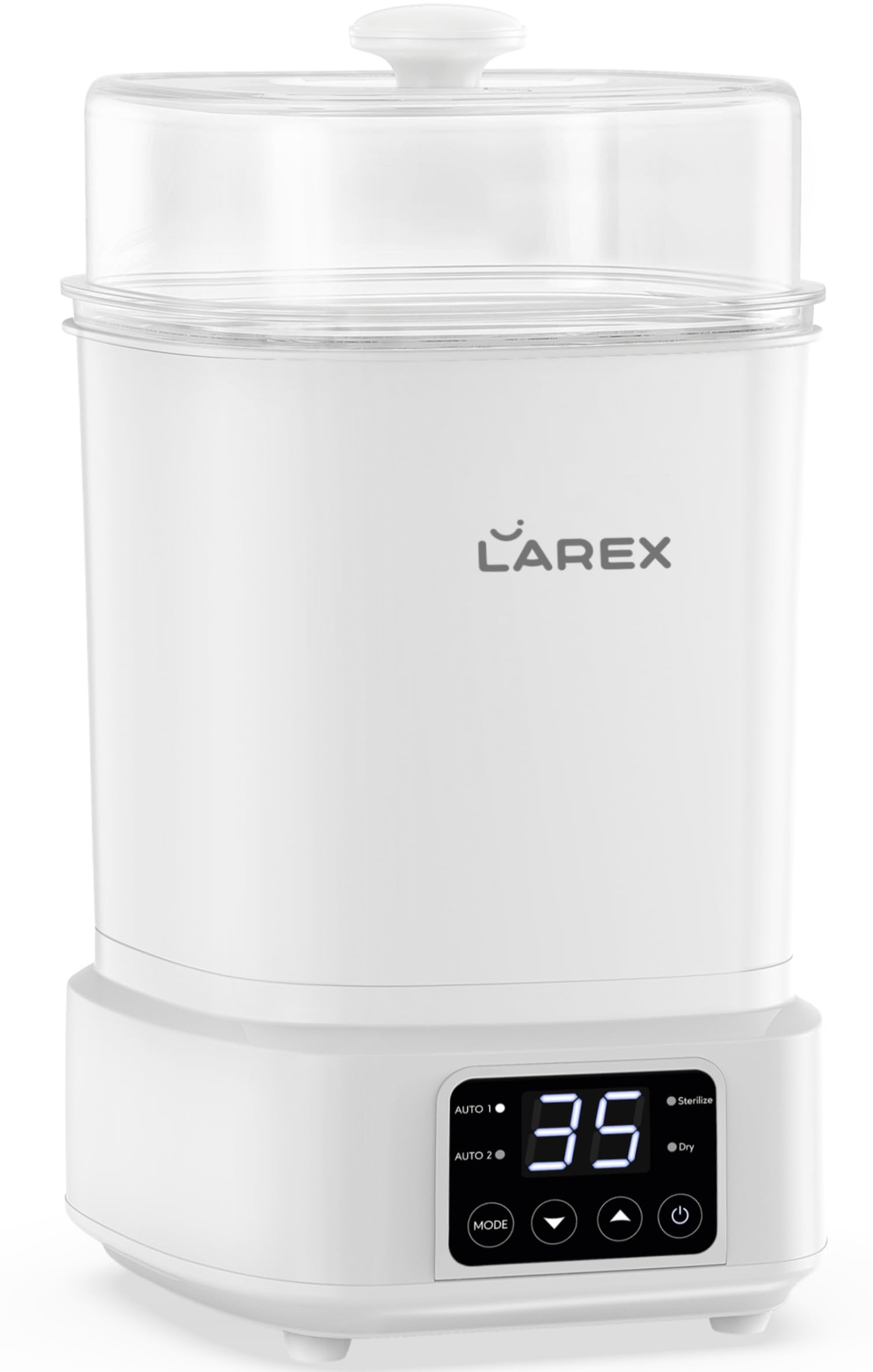 LAREX Baby Bottle Sterilizer and Dryer - Compact Electric Steam Sanitizer for Bottles, Pacifiers & Breast Pump Accessories | Perfect for Home, Nursery and Travel Use