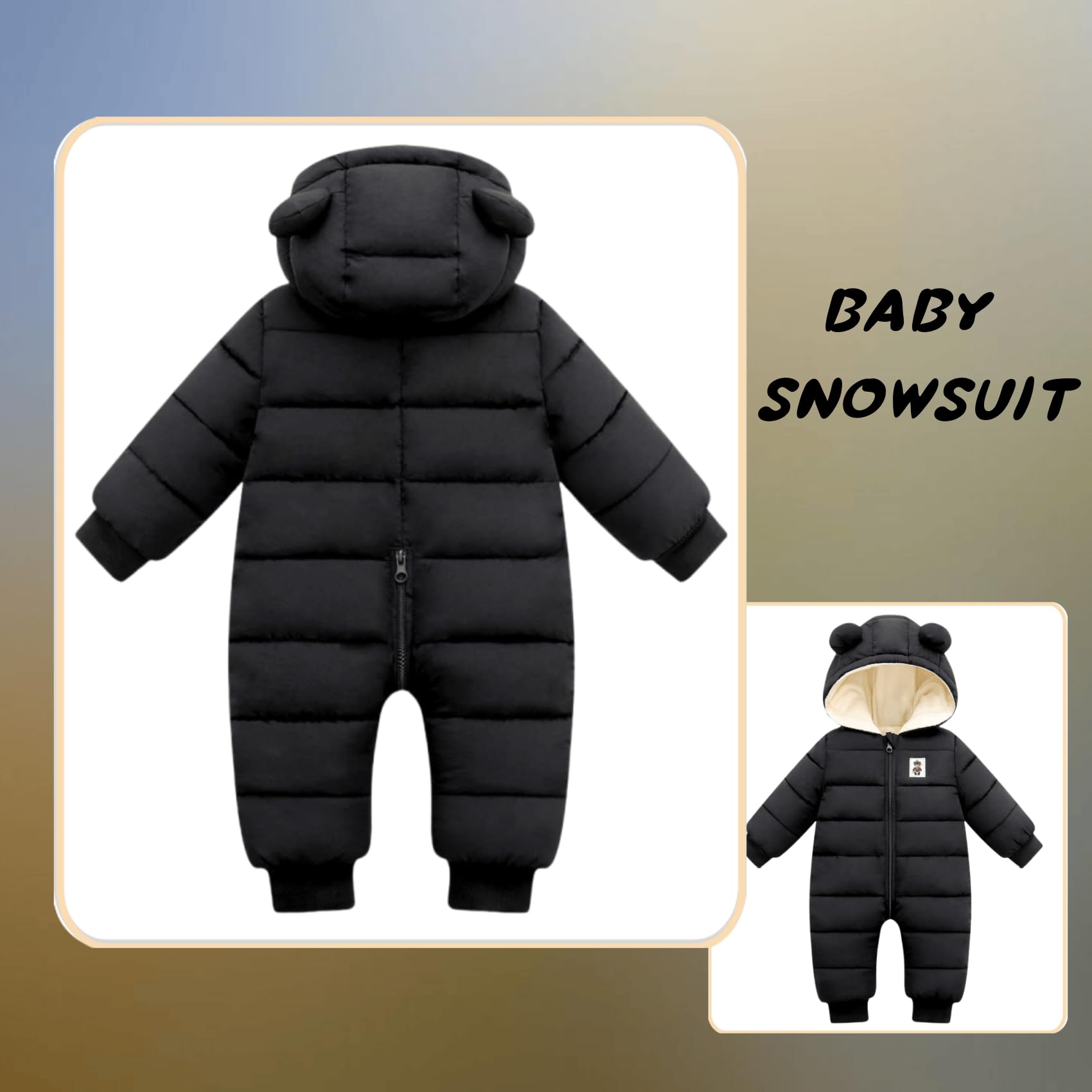 Baby Winter Snowsuit for Boys & Girls - Newborn Winter Coat & Toddler Snow Wear | Warm Outerwear for Snow Play, Sledding & Cold Weather