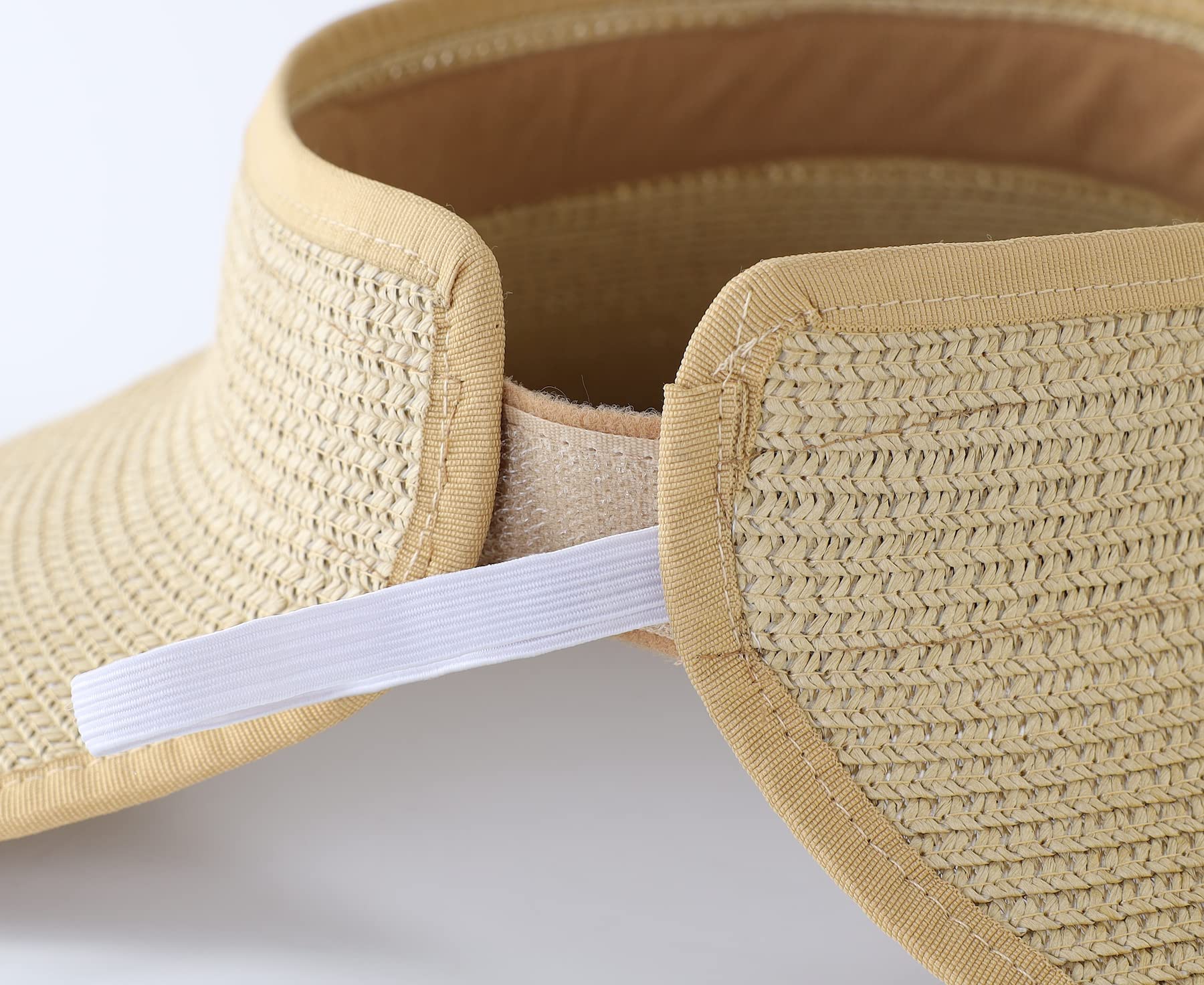 Women's UPF50+ Wide Brim Straw Sun Hat - Rollable Beach Hat & Sun Visor for Outdoor, Vacation, and Summer Activities