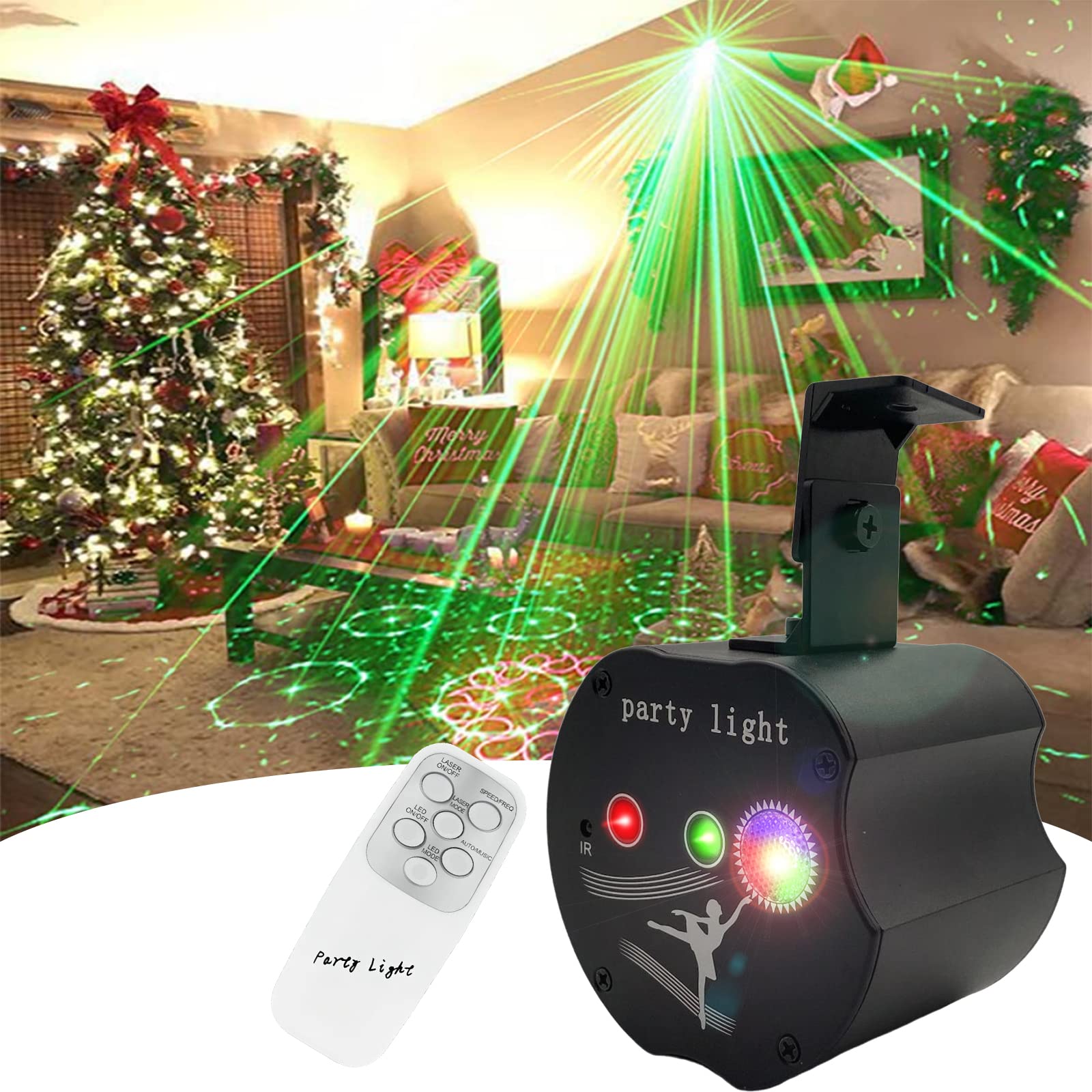 Party Disco Lights Mini Laser Stage Light - RGB LED Strobe Projector with Sound Activation & Remote Control for DJ, Clubs, Home Parties, Weddings, Birthdays, KTV Karaoke & Christmas Decorations | Perfect for Dance Floors, Stage Shows & Holiday Celebrations