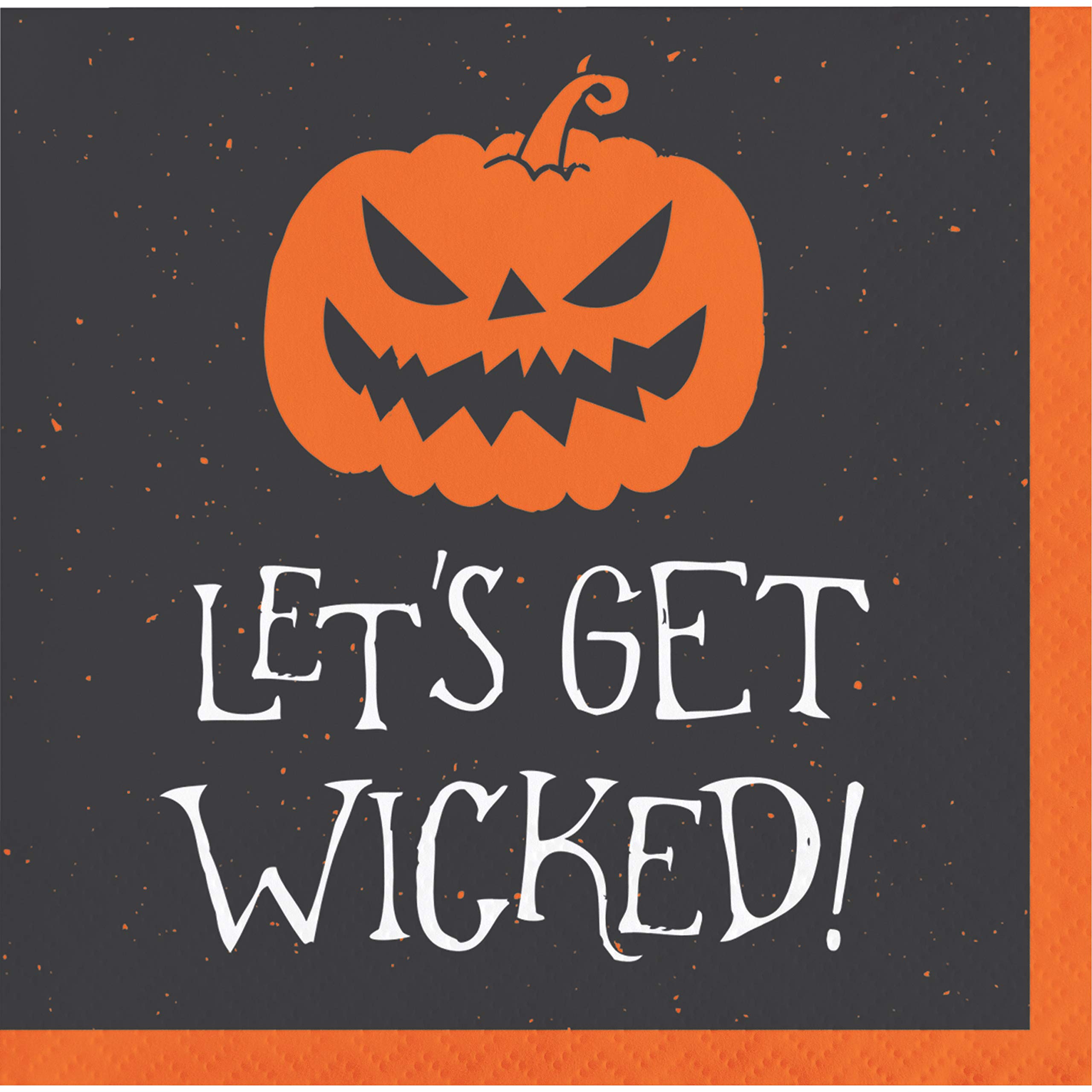 Creative Converting Get Wicked Halloween Beverage Napkins - 5 Inch Colorful Paper Napkins for Spooky Party Decorations, Halloween Dinner, and Themed Celebrations