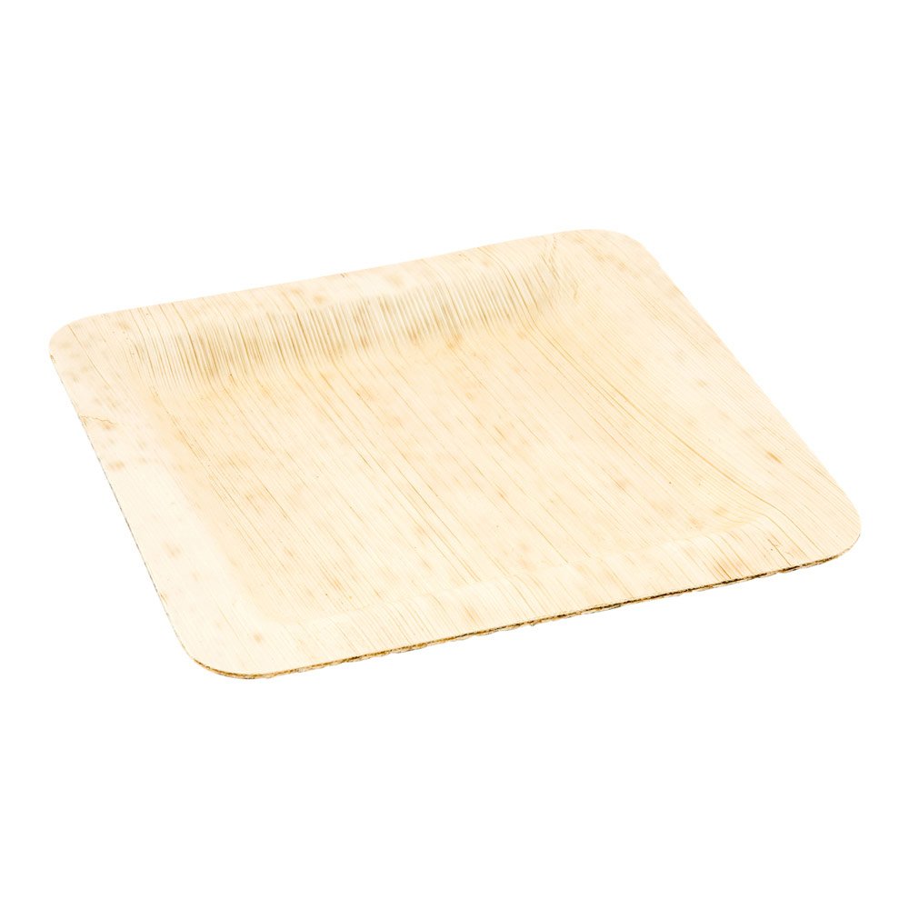 Premium 6-Inch Square Bamboo Leaf Plates - Eco-Friendly Disposable Palm Plates for Restaurants, Catering & Events (100 Count) - Perfect for Tasting, Desserts, Appetizers & Sustainable Dining