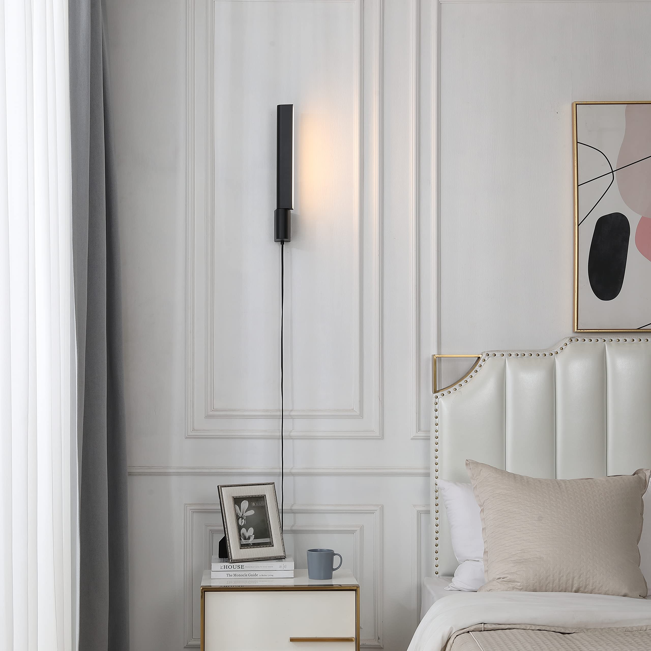 Modern LED Wall Sconce Light Fixture - 3000K Warm White, 620 Lumens, Black Finish - Perfect for Bedroom, Living Room, Hallway & Staircase Lighting