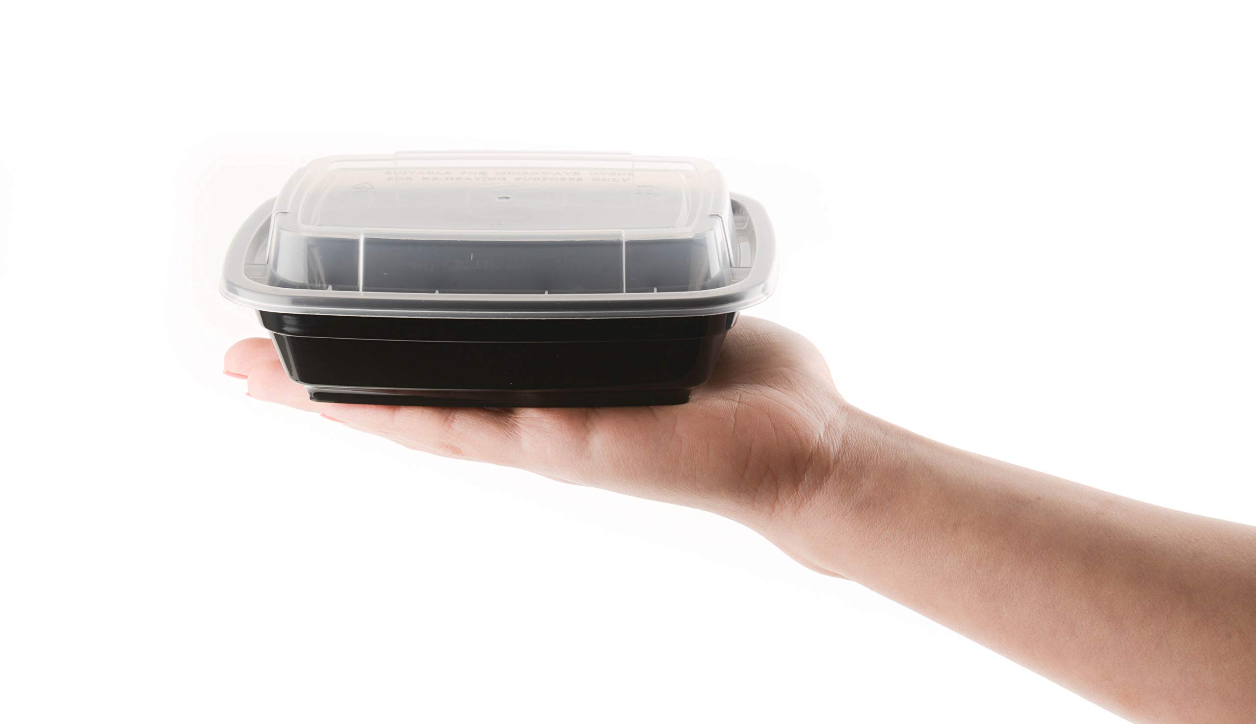 EcoQuality 100-Pack Meal Prep Containers with Lids | 12 oz BPA-Free Rectangle Food Storage Bento Box | Microwave, Freezer & Dishwasher Safe | Perfect for Lunch Boxes, Stir Fry & Meal Prepping