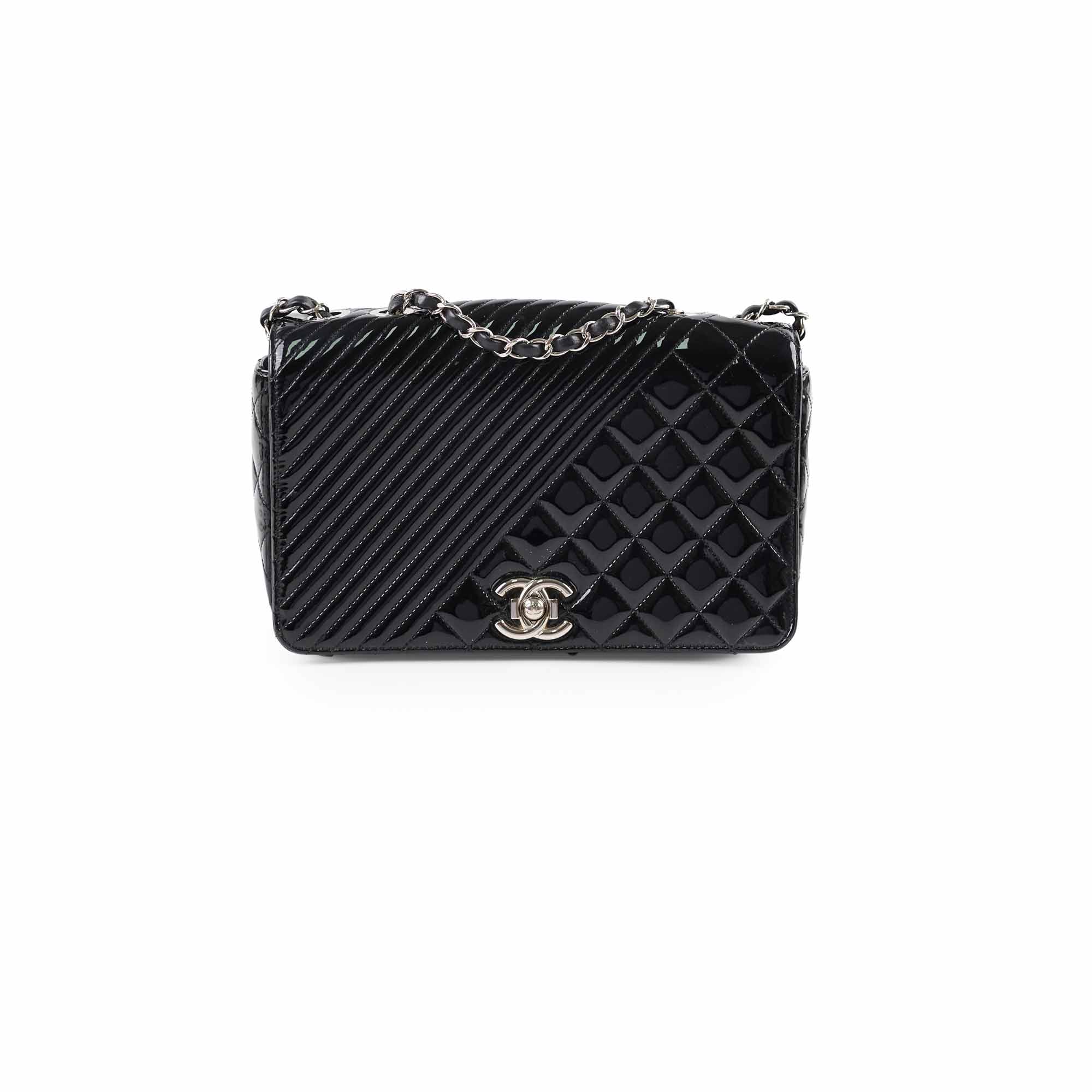 Chanel Patent Leather Medium Coco Boy Flap Bag in Black | Luxury Designer Handbag for Women | Perfect for Evening Events, Parties & Special Occasions