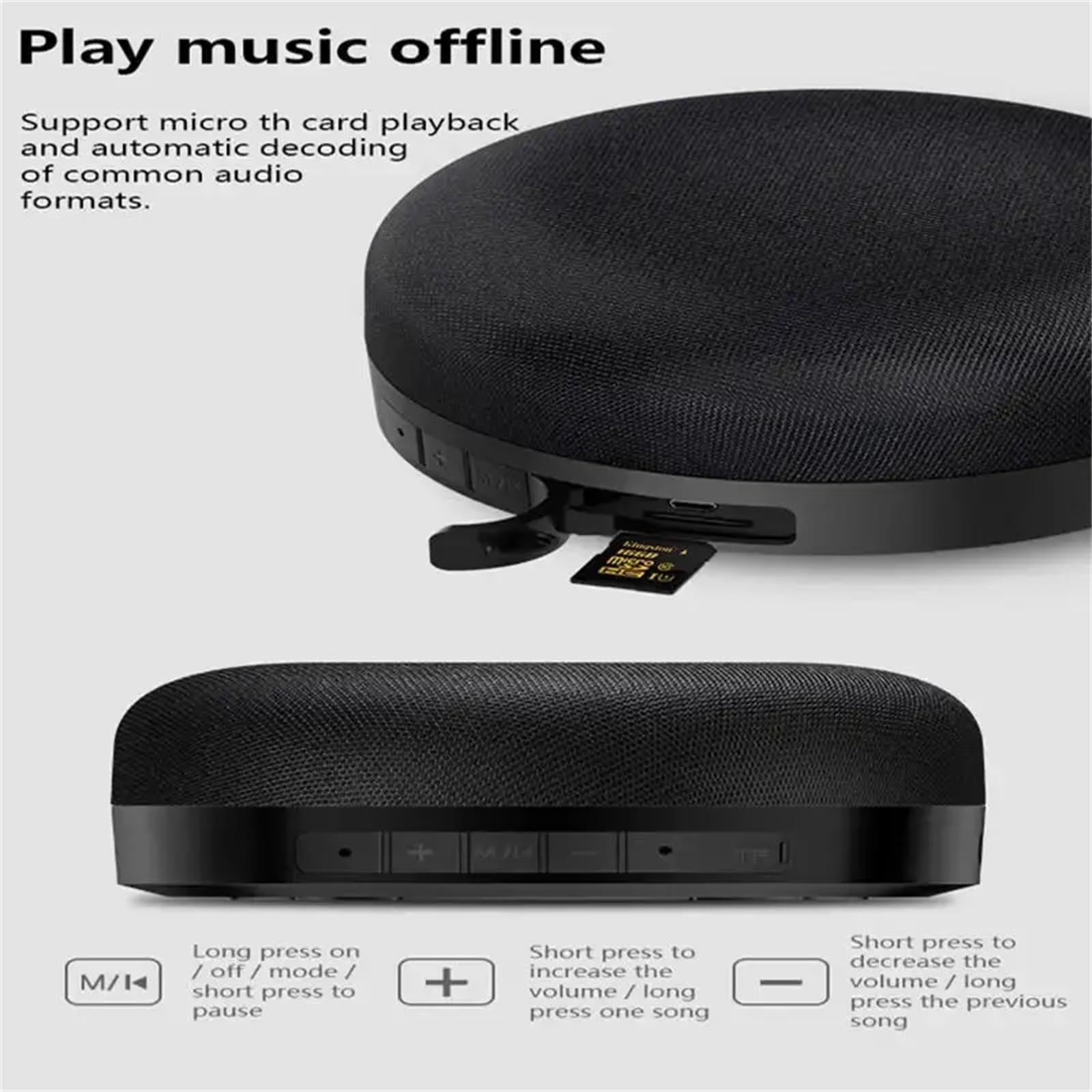 OURVER Portable Bluetooth Speaker - Mini Wireless Rechargeable Speaker with FM Radio, TF Card Slot & USB Playback - High Quality Stereo Sound for Outdoor, Travel, Motorcycle & Home Use (Green)