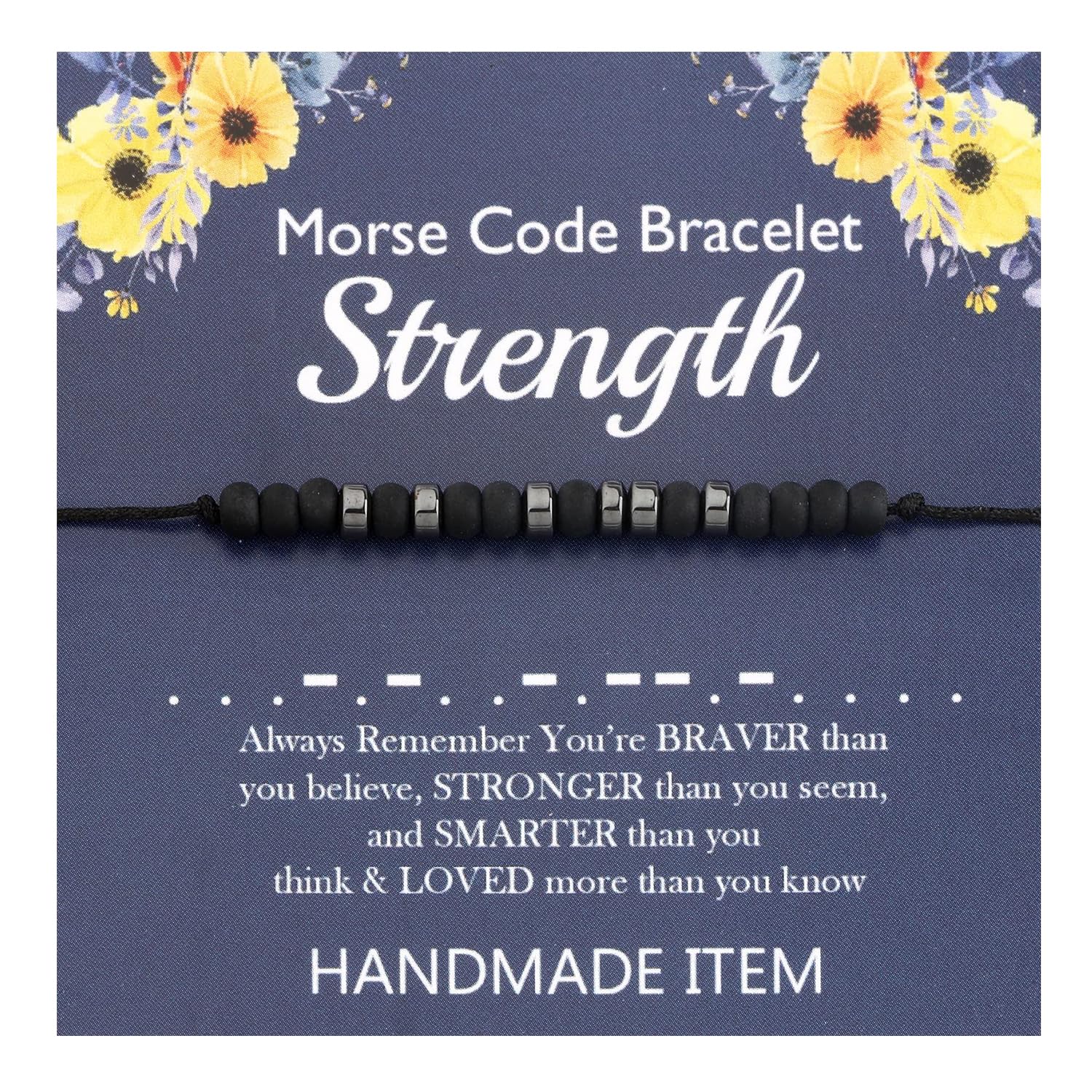 ENSIANTH Morse Code Bracelet - Inspirational Strength Bracelet for Women, Graduation Gift, Friendship Gift, Motivational Jewelry for Daily Wear & Special Occasions