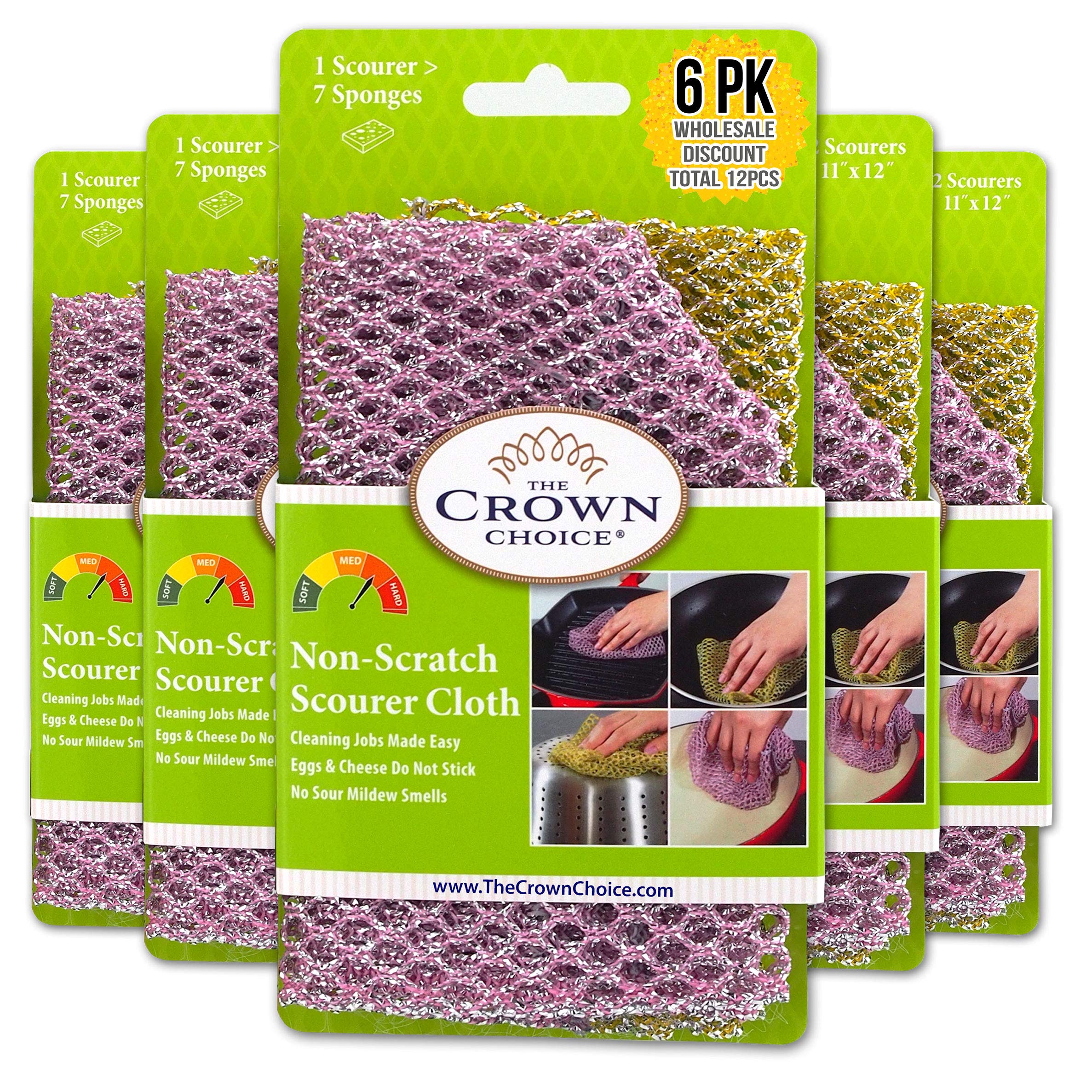 Heavy Duty Non-Scratch Dish Scrubber Set (12Pcs) - Premium Korean Made Pot & Pan Cleaner, All-Purpose Kitchen Scrubber - Odor-Free Alternative to Sponges - Perfect for Tough Stains on Dishes, Cookware & Baking Pans