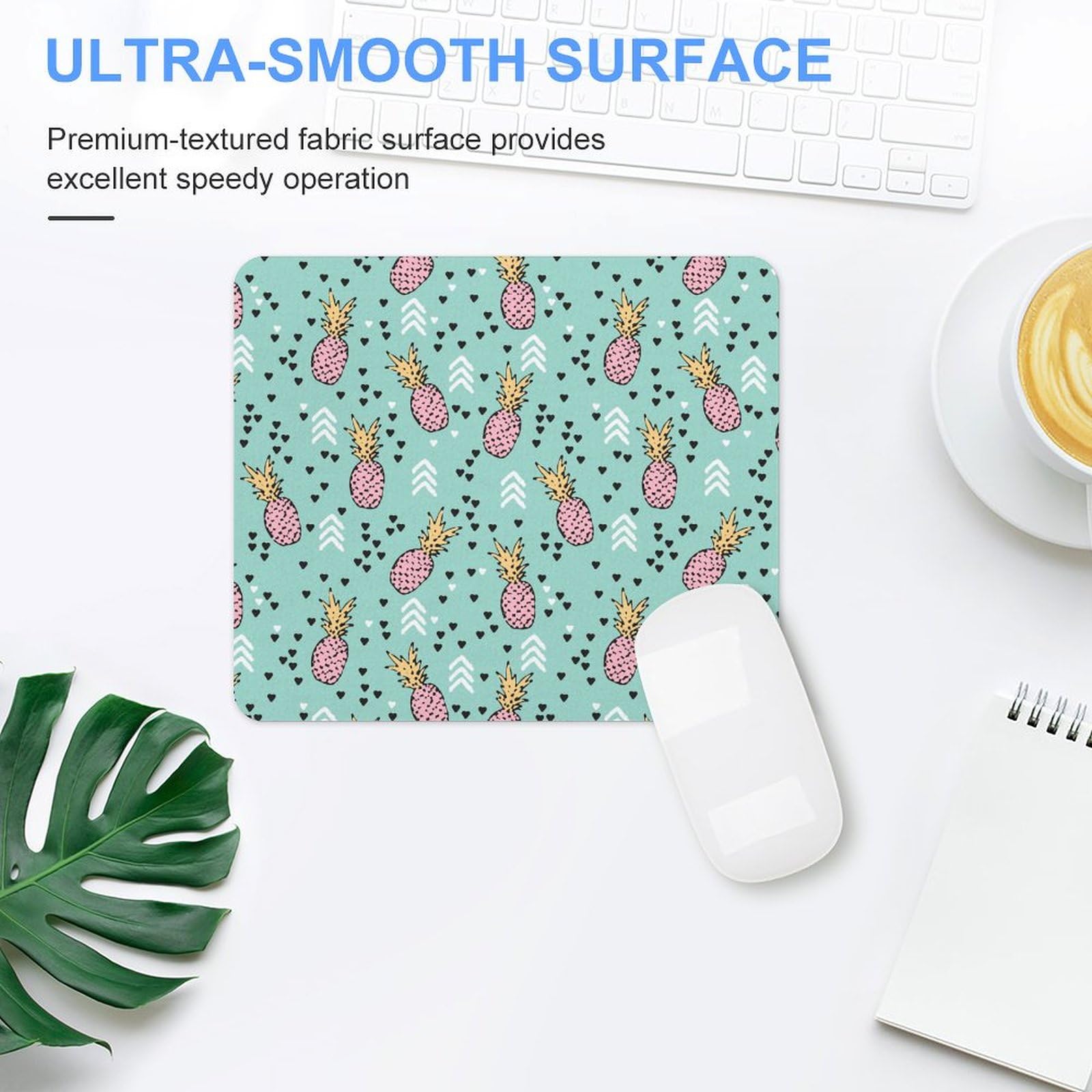 Hawaiian Tropical Pineapple Mouse Pad - Non-Slip Waterproof Gaming Mouse Mat, Durable & Fashionable for Home & Office Use (18x22cm) - Perfect for PC, Laptop, Workstation & Gaming Setup