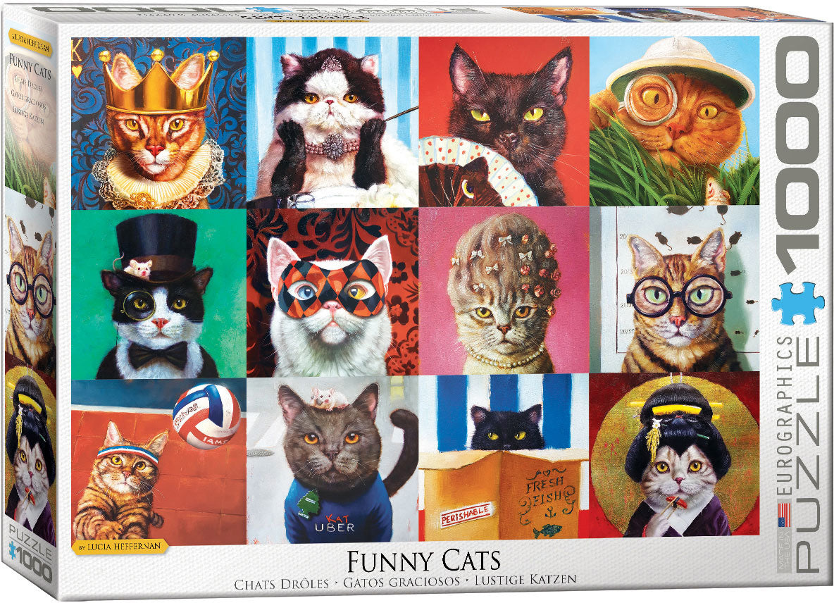 Eurographics 1000-Piece Jigsaw Puzzle - Funny Cats Collection - Challenging Adult Puzzle for Home Decor & Relaxation - Perfect Gift for Cat Lovers & Puzzle Enthusiasts