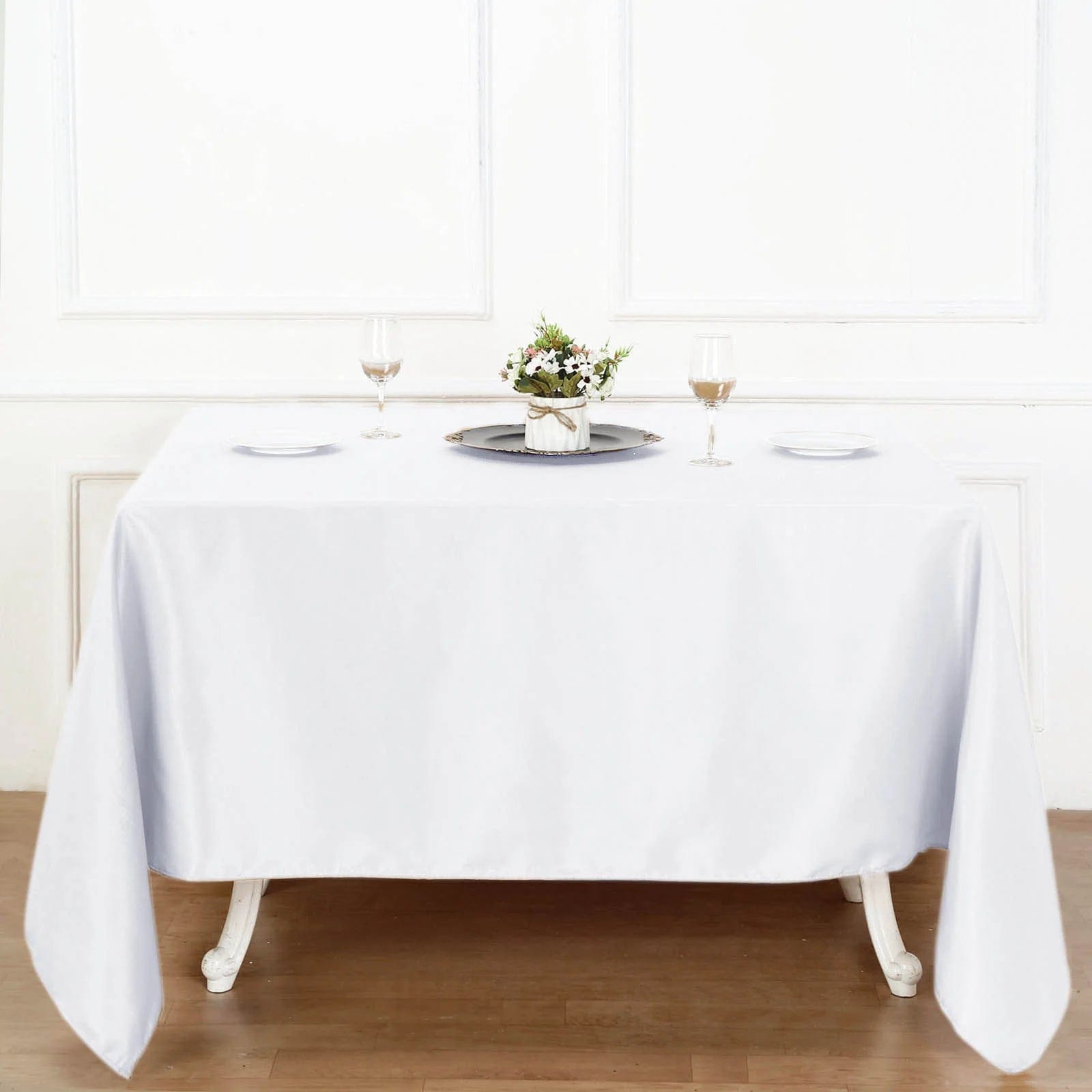 Premium 90 x 90 Inch Polyester Square Tablecloth - Wrinkle & Stain Resistant - Perfect for Dining Tables, Parties, Weddings & Outdoor Events