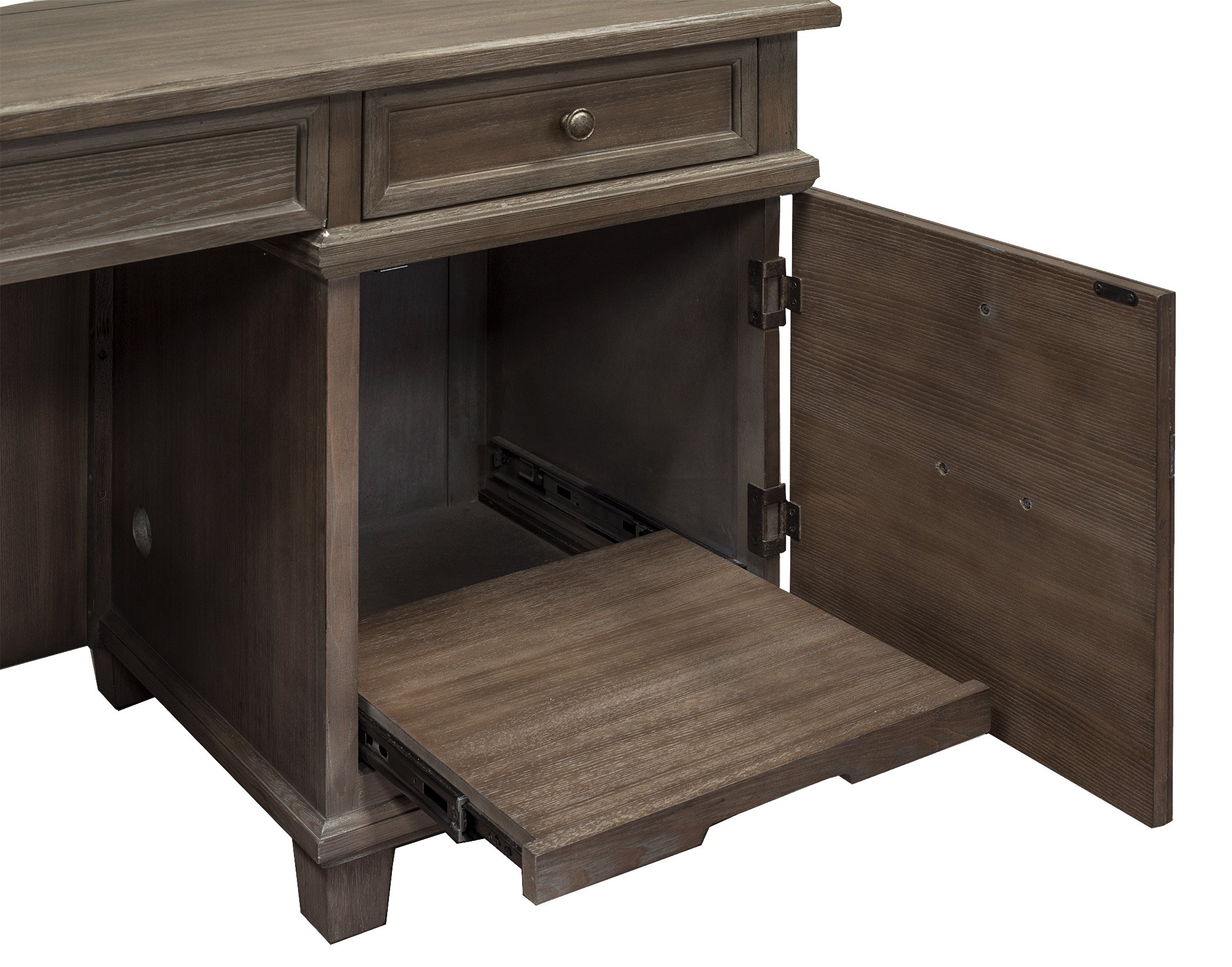 Martin Furniture Weathered Dove Credenza - Stylish Buffet Cabinet for Dining Room, Living Room & Entryway Storage