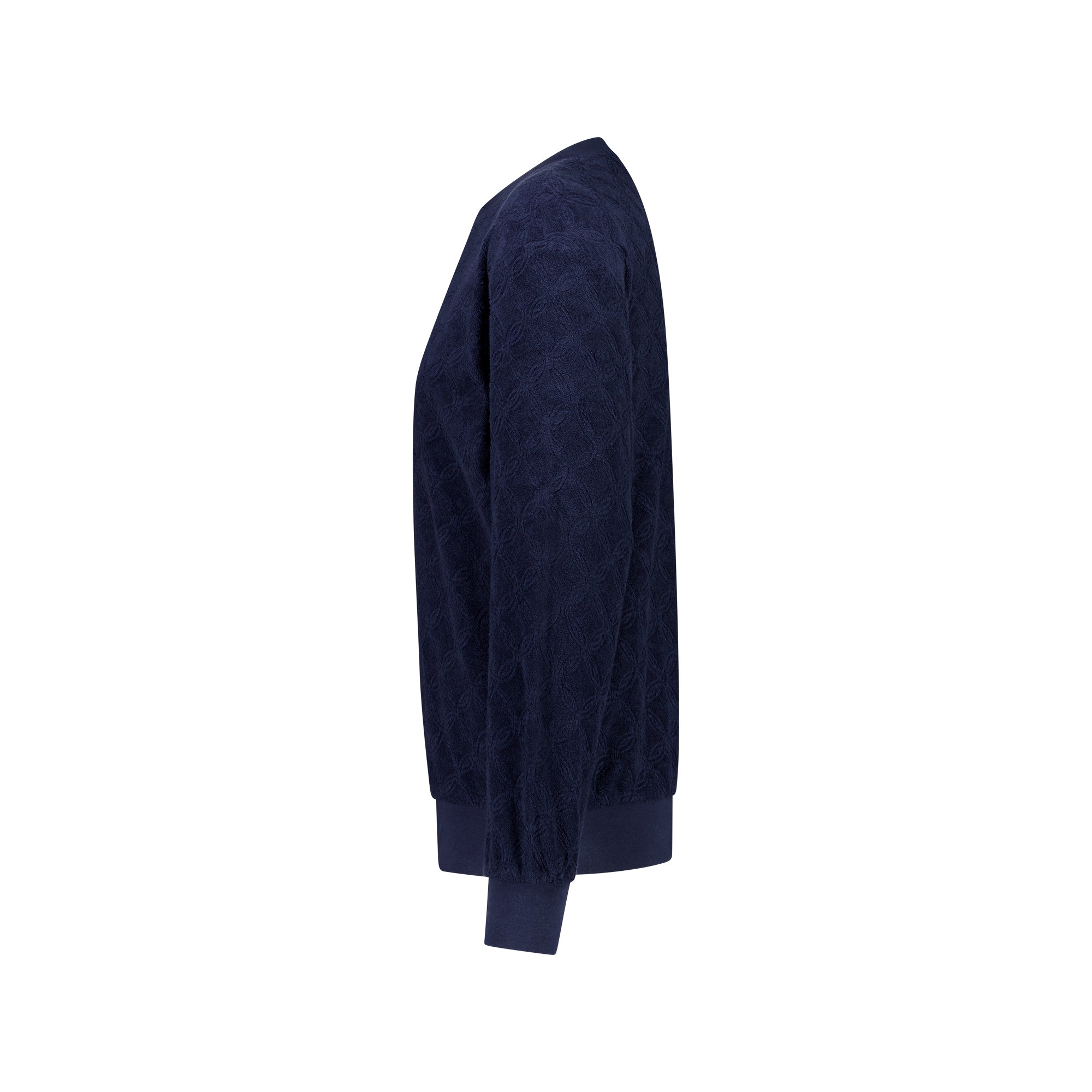FRESCOBOL CARIOCA Motta Terry Sweat Shirt - Navy Blue Cotton Casual Wear for Beach & Summer Outfits