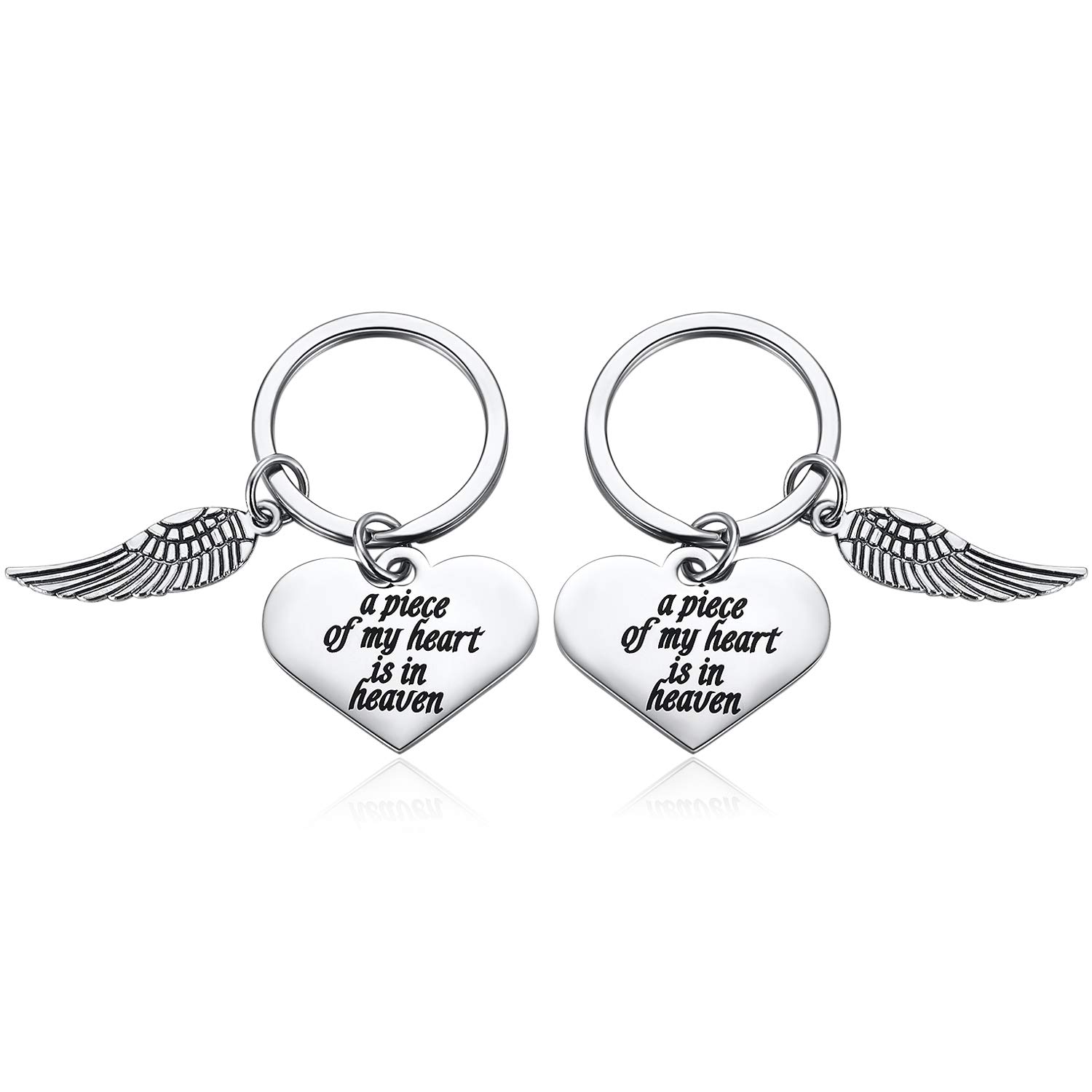 Heavenly Angel Wings Memorial Keychain - 2PCS Sympathy Gift for Loss, Miscarriage Comfort Keepsake for Mothers & Friends | Thoughtful Bereavement Gift for Grieving Loved Ones (Perfect for Funerals, Memorial Services & Healing Gifts)