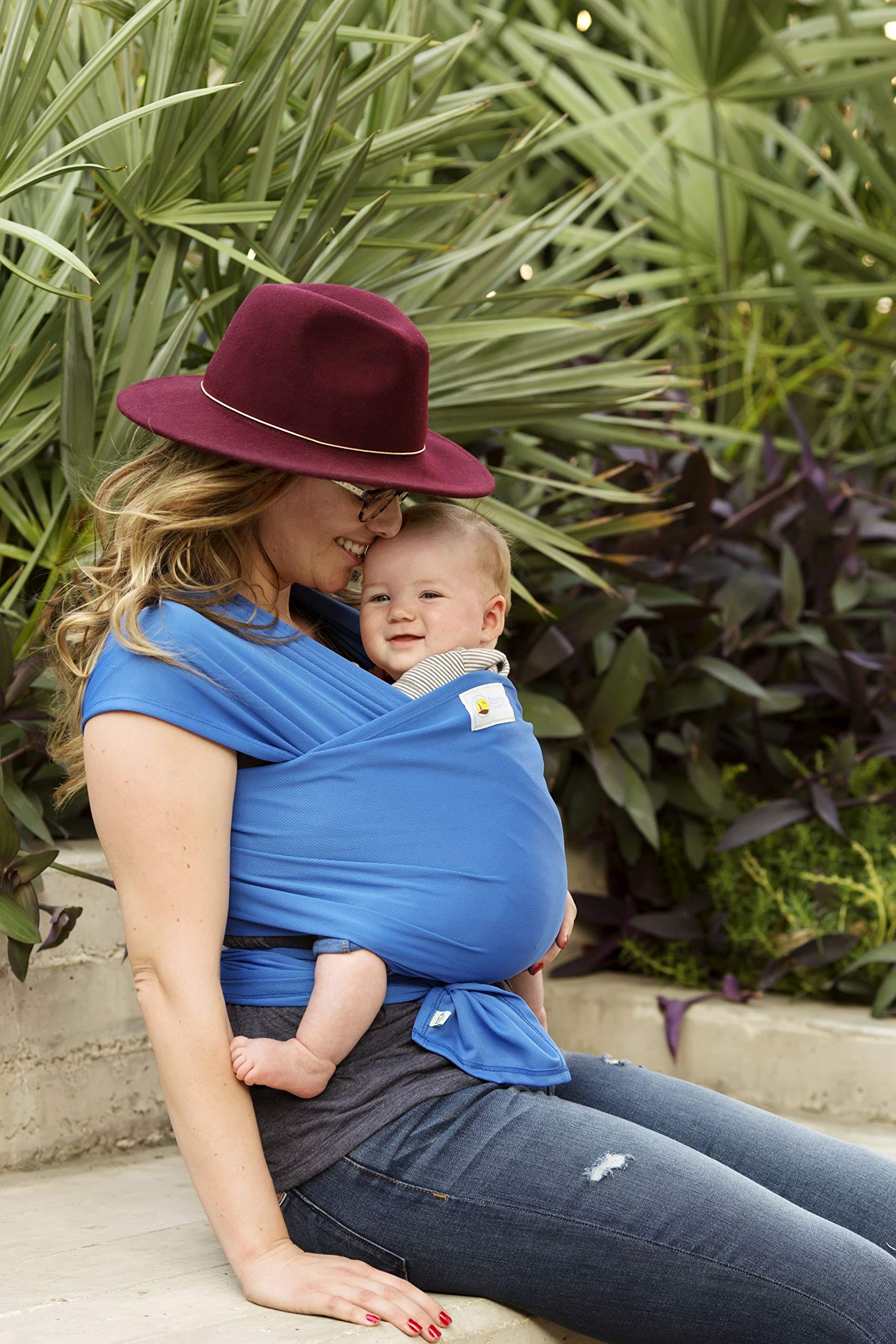 Beachfront Baby Everyday Wrap Baby Carrier - Marina Blue, One Size, Made with Repreve Recycled Water Bottles, Water-Friendly & Moisture-Wicking - Perfect for Newborns, Infants & Toddlers, Ideal for Hiking, Shopping & Daily Errands