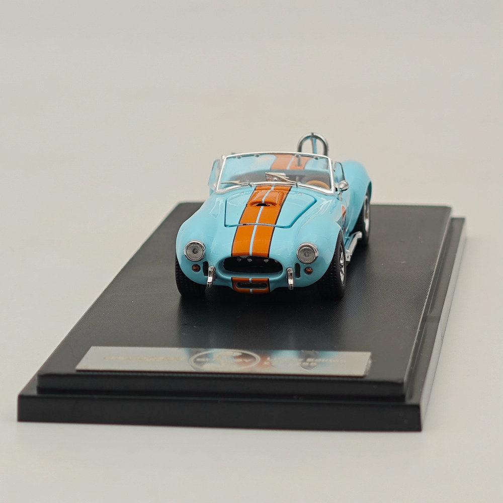 1/64 Ford Shelby Cobra 427 Gulf Power Cap Alloy Diecast Model Car - Collectible Miniature Replica for Display, Gifts & Racing Enthusiasts