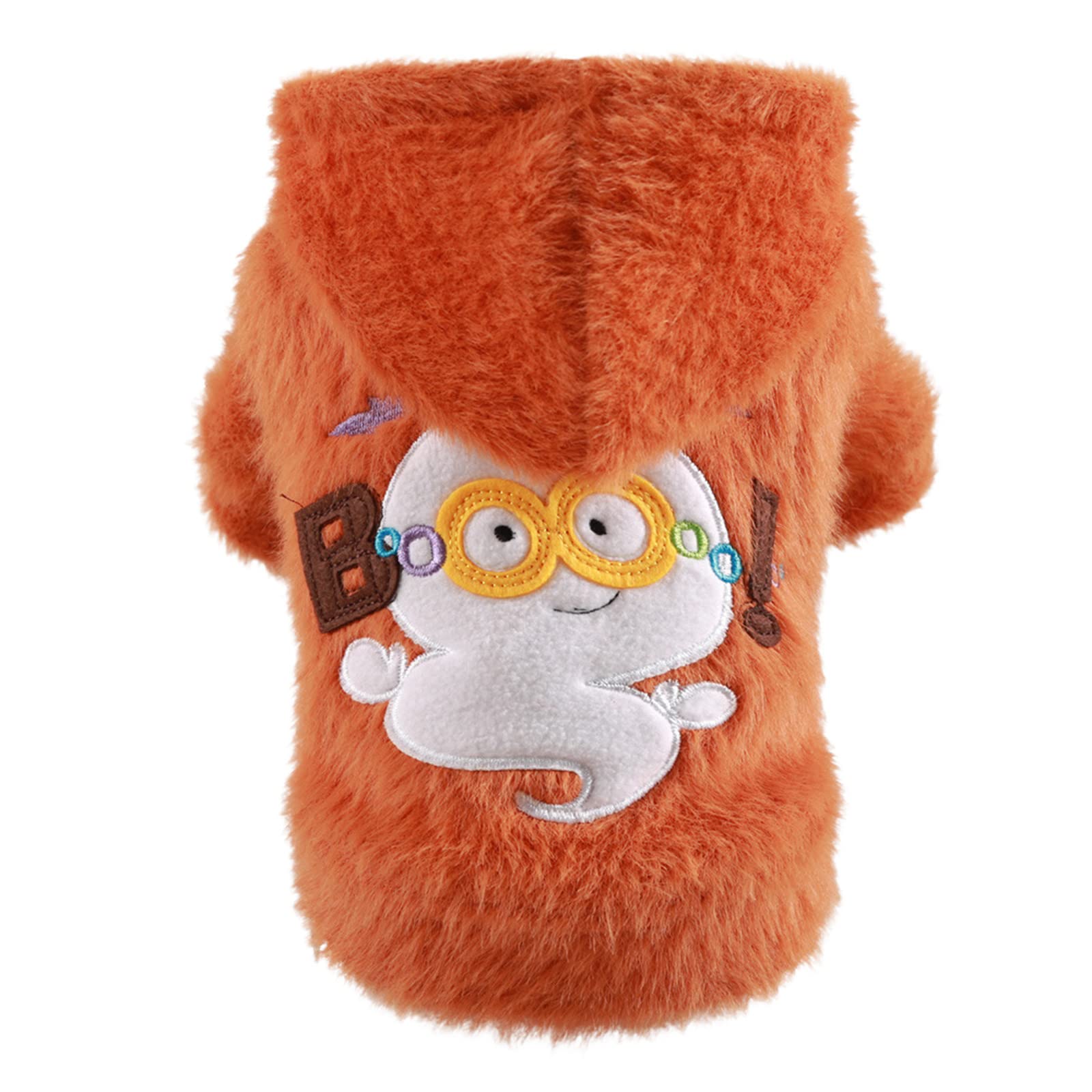 Warm Velvet Pet Sweater for Small & Medium Dogs & Cats - Autumn Winter Cozy Halloween Costume (Orange, XL) | Perfect for Cold Weather & Holiday Outfits