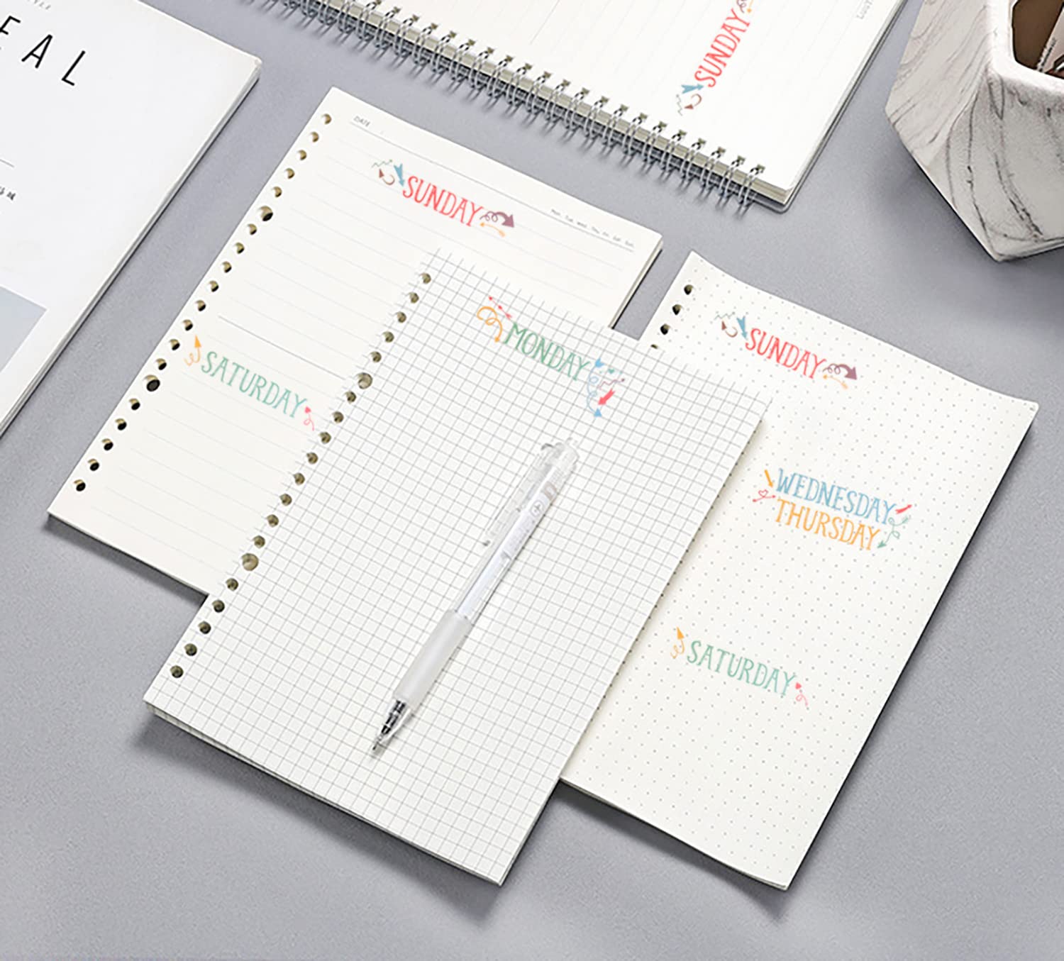 ONLYKXY 10-Pack Colorful Weekly Planner Stickers - Monday to Sunday Self-Adhesive Labels for Journals, Planners & Scrapbooking - Perfect for Organization, School & Office Use