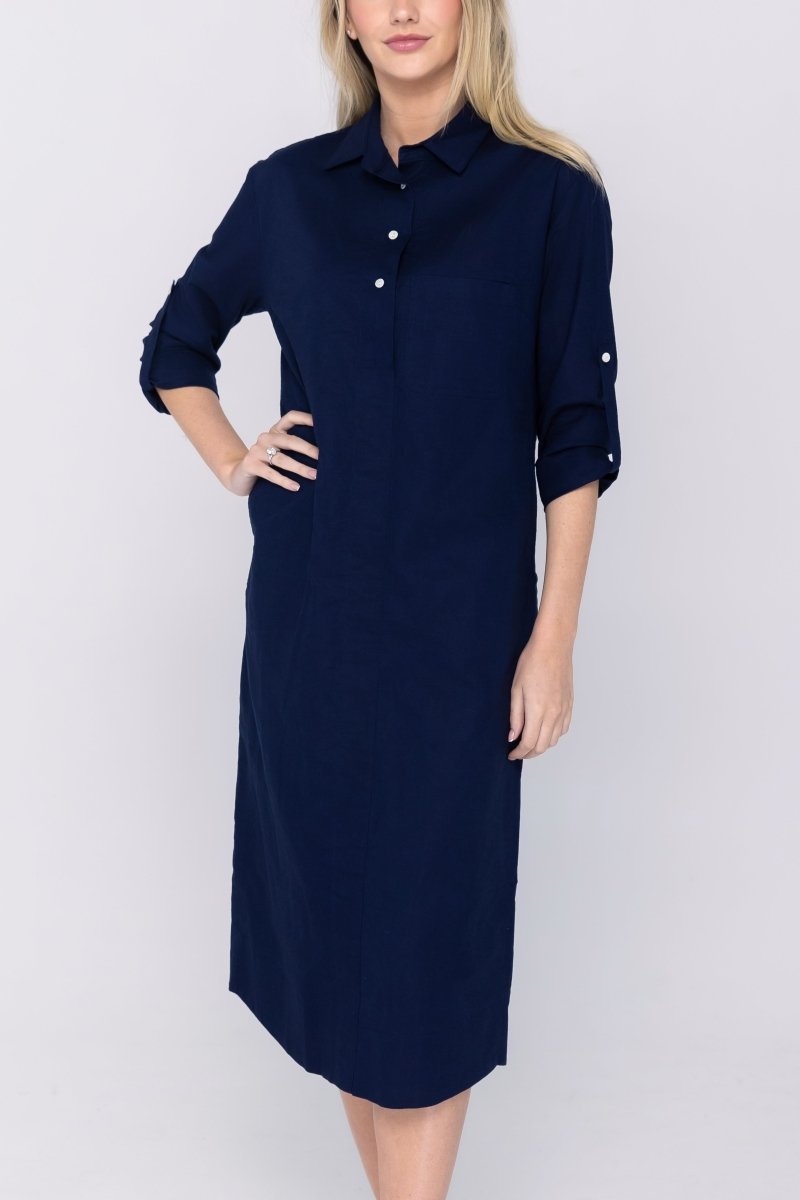 Parker Navy Dress Size 48 - Elegant Women's Formal Wear for Office, Parties & Special Occasions