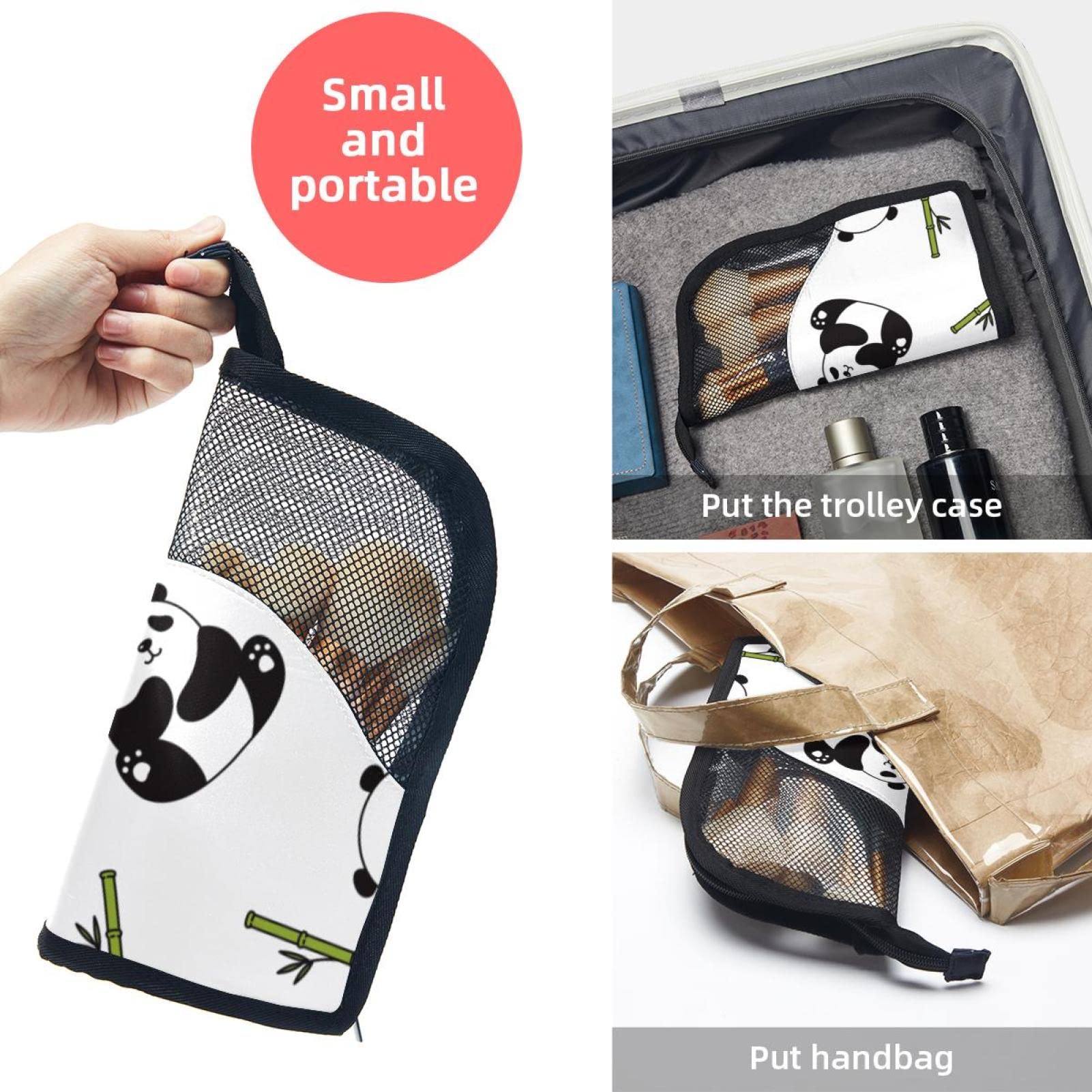 12-Piece Panda Plant Cartoon Makeup Brush Organizer Bag - Portable Makeup Brush Holder Case for Travel & Home Storage | Cute Animal Design Cosmetic Brush Organizer