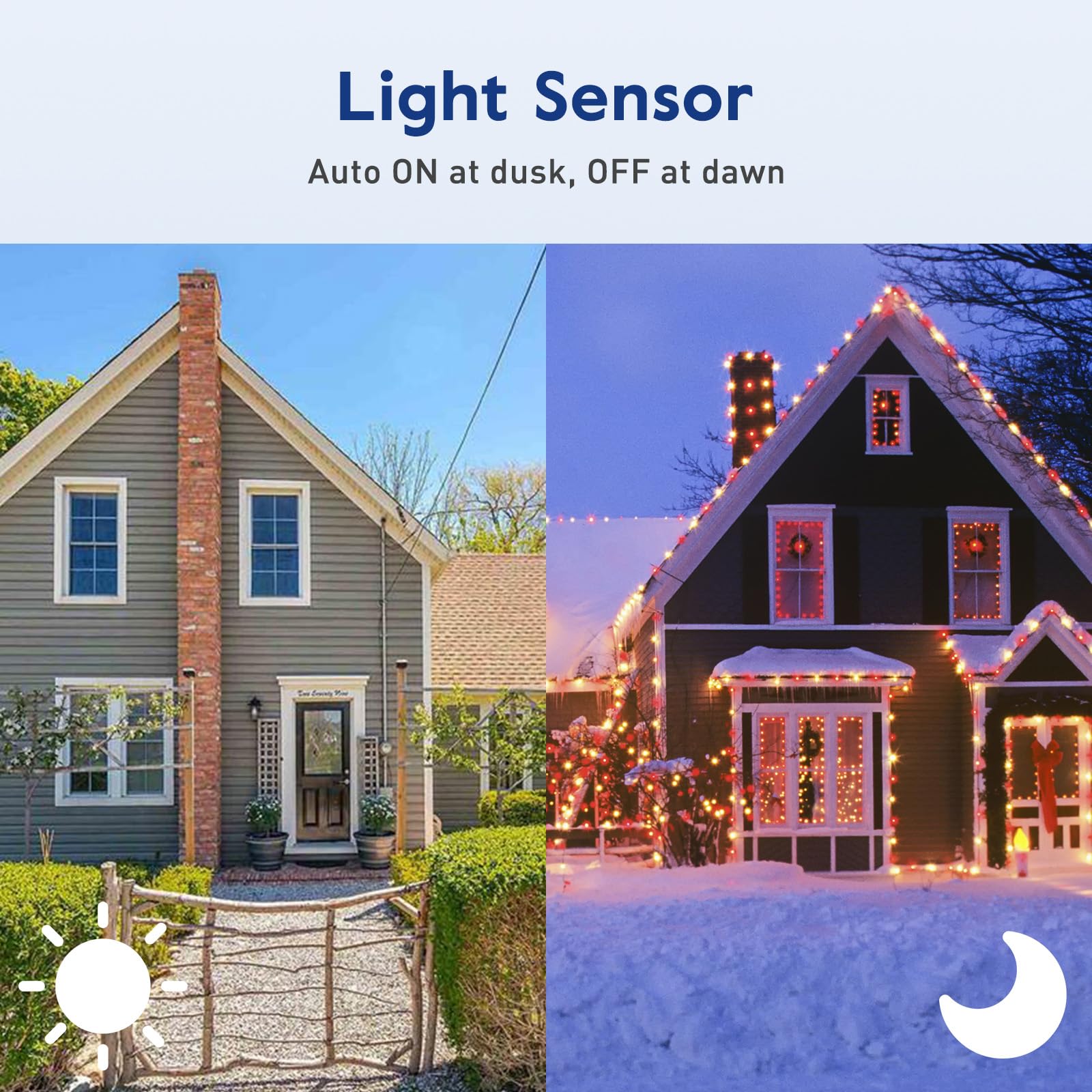 Brightown Outdoor Light Timer - Waterproof Sensor Switch for Christmas Lights & Decor