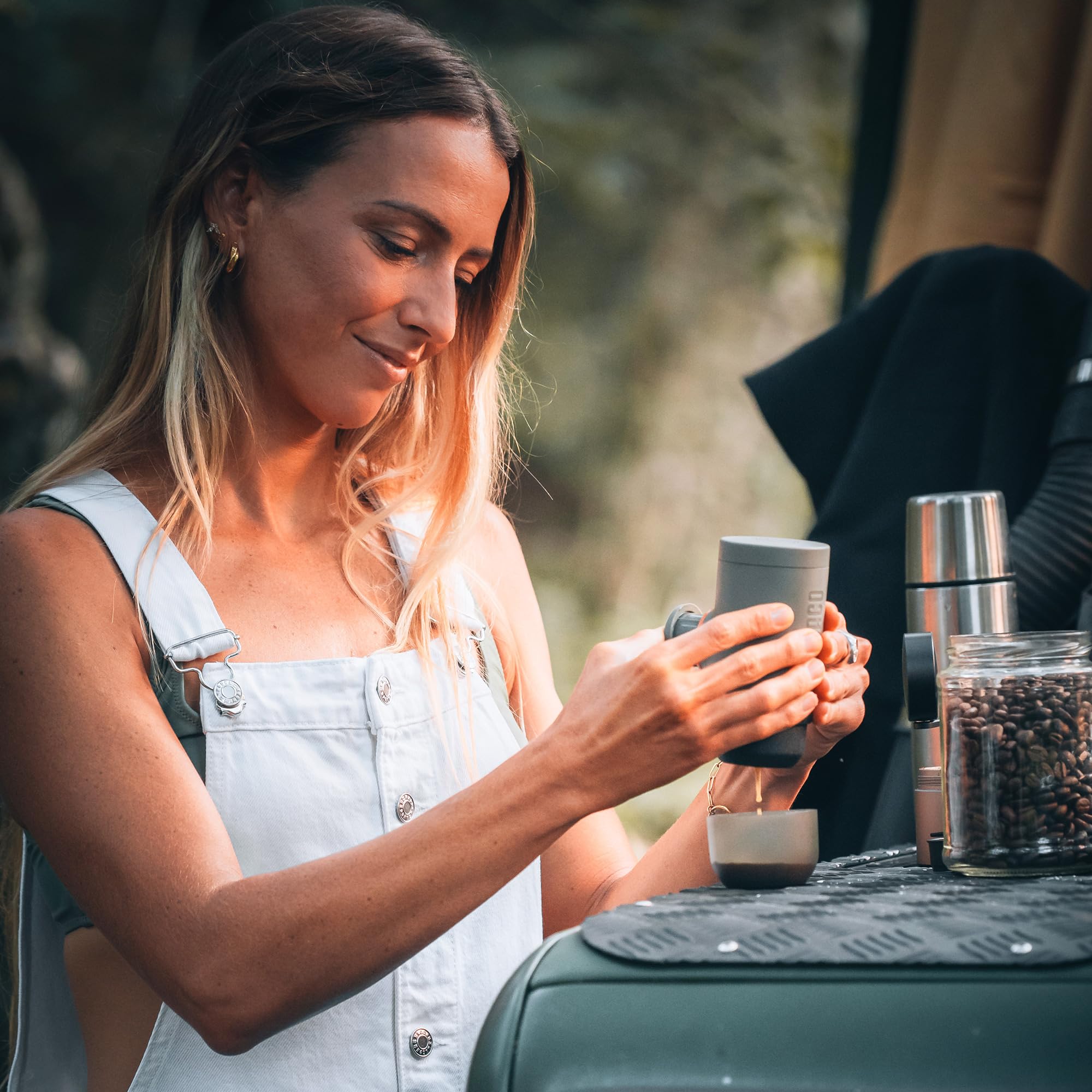 WACACO Minipresso GR2 Portable Espresso Machine - 18 Bar Manual Coffee Maker for Ground Coffee, Compact Travel Espresso Maker for Camping, Hiking, Fishing, Riding & Outdoor Adventures