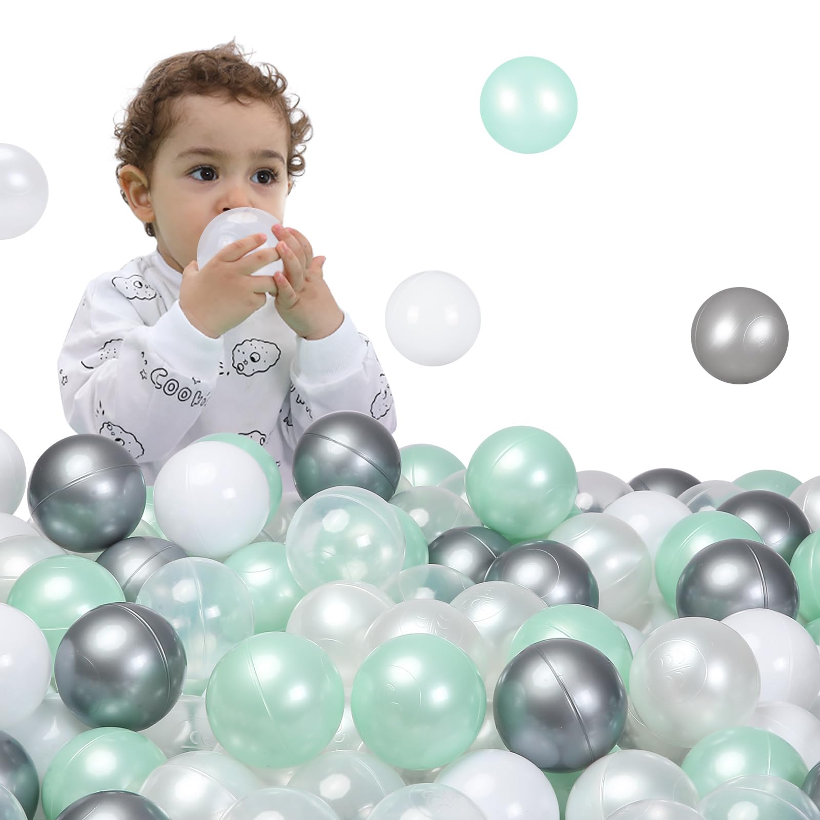 STARBOLO 100-Piece Crush-Proof Plastic Ball Pit Balls for Toddlers - Safe Play Tent, Baby Pool & Kiddie Pool Toys, Party Decorations & Photo Props - Perfect for Indoor Play, Birthday Parties & Sensory Play Activities