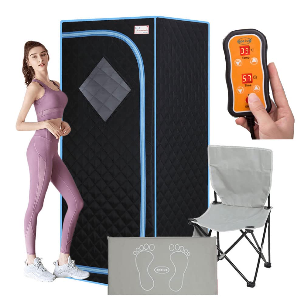 Xmatch Portable Far Infrared Sauna Tent - Full Size 700W with 60 Min Timer & Wireless Controller (Black) | Home Spa, Detox, Relaxation & Pain Relief Therapy