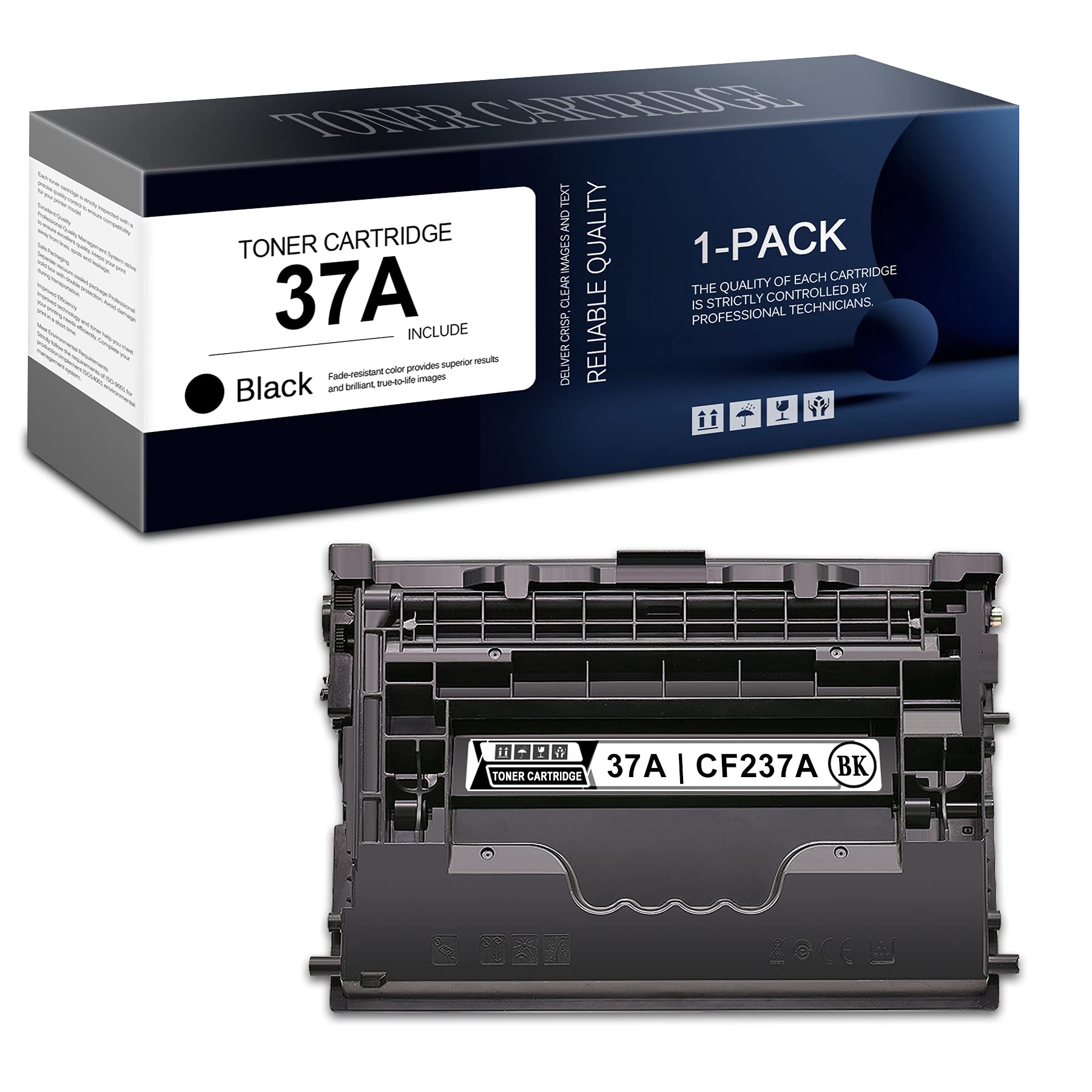 HP Enterprise M607n M608n M609x M631dn M633fh Printer Toner Cartridge Replacement - 37A | CF237A Black (Works with M607/M608/M609/M631/M633 Series) - Perfect for Office Printing & High-Volume Document Production
