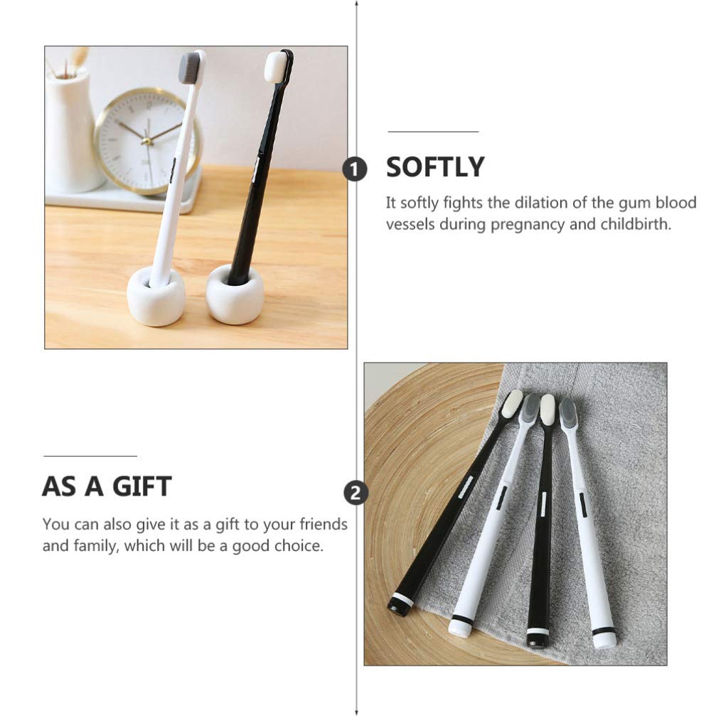 4pcs Portable Hair Toothbrush Set for Deep Teeth Cleaning - Soft Bristles for Sensitive Gums, Postpartum & Maternal Oral Care - Perfect for Travel, Home & Hospital Use