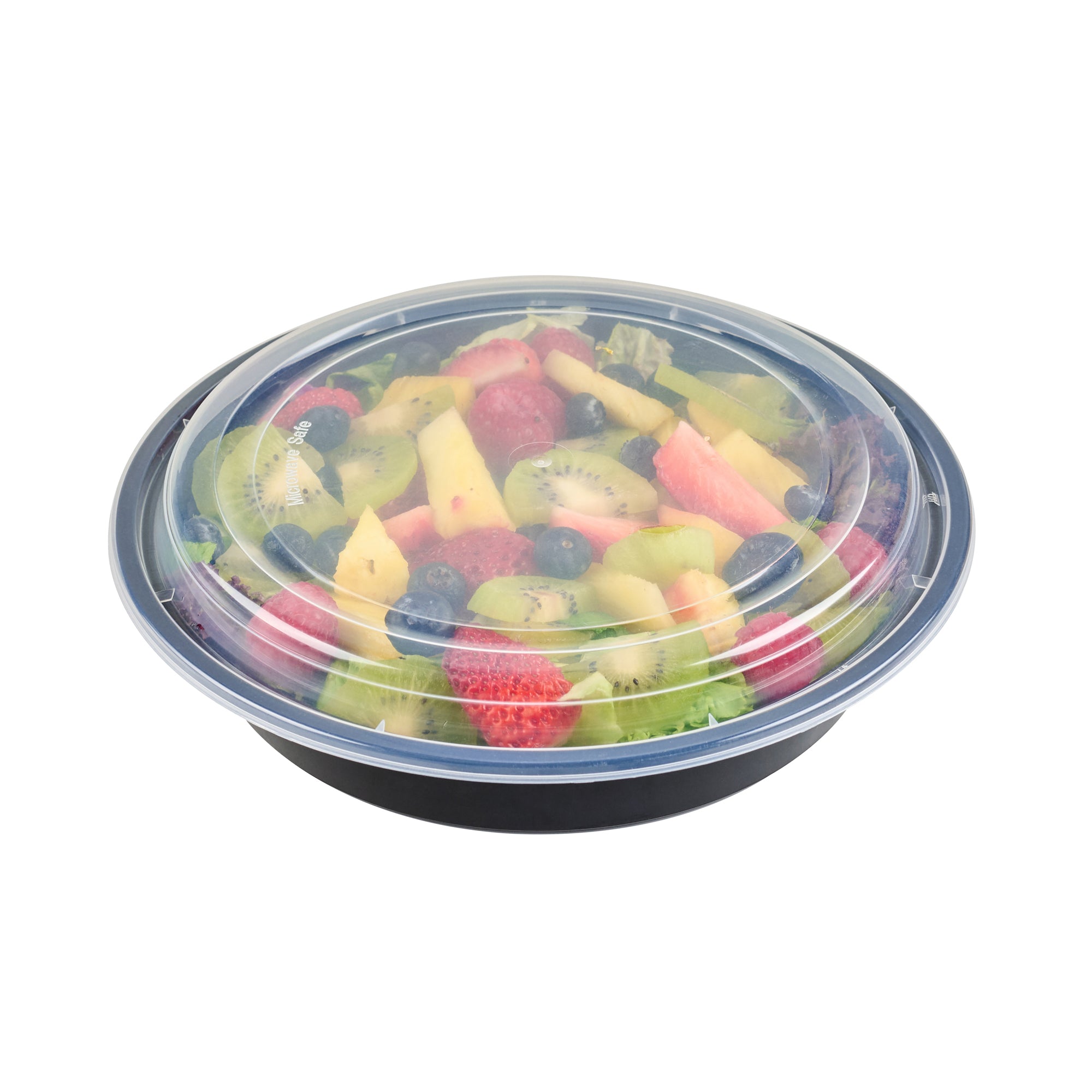 48 oz Black Plastic Food Storage Containers with Clear Lids - 50 Pack, 9x9x1.75 Inches, Microwave Safe To-Go Boxes for Meal Prep, Leftovers & Catering