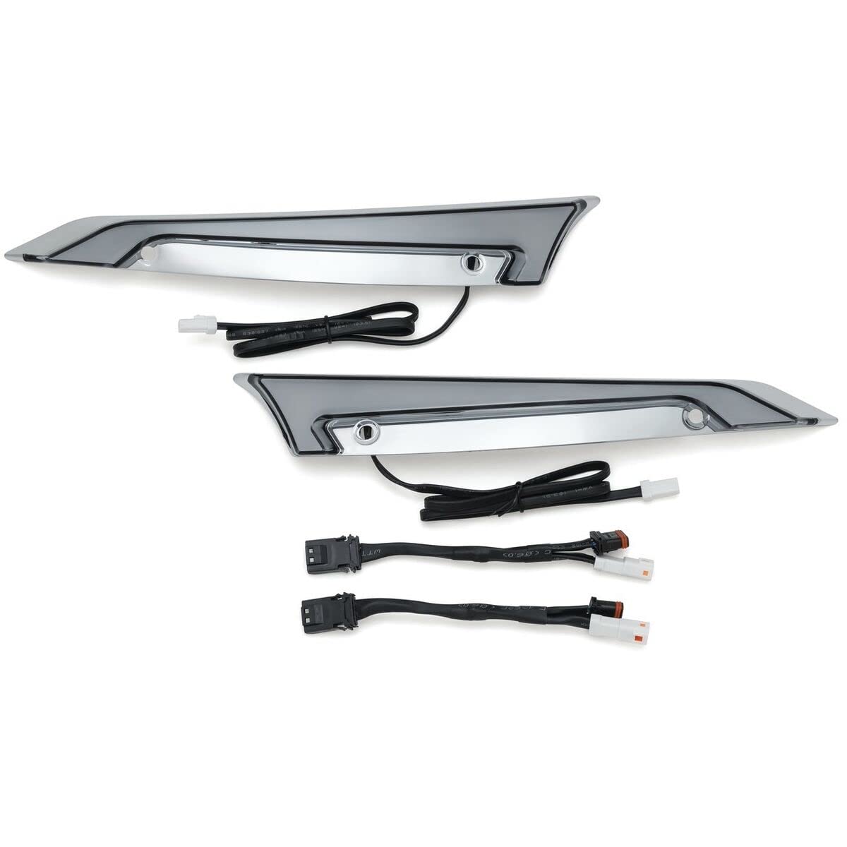 Kuryakyn 2945 Chrome Motorcycle Windshield Trim Lights - LED Accent Lighting for Harley, Cruiser & Touring Bikes - Enhances Night Visibility & Style