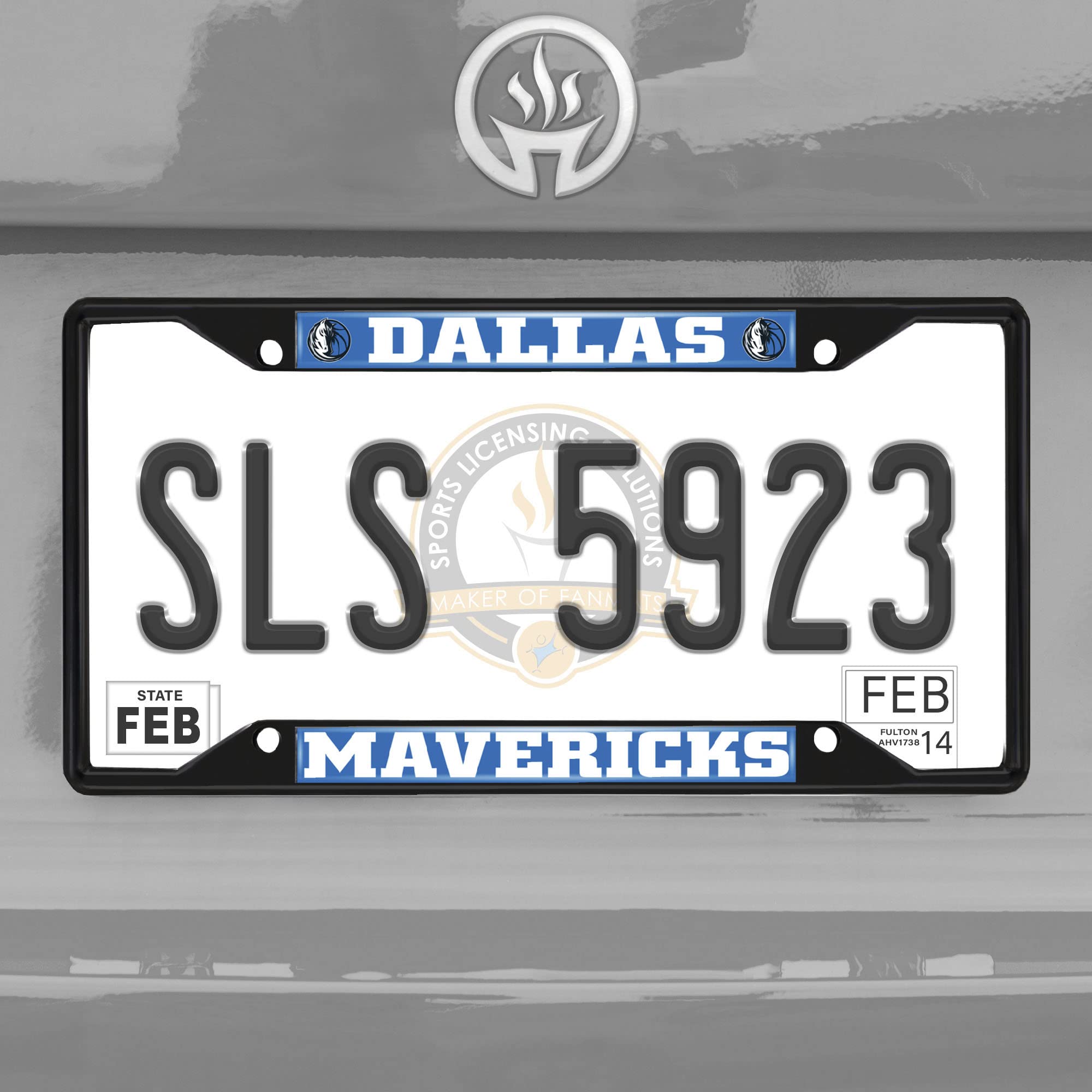 Dallas Mavericks Metal License Plate Frame - Black Finish - FANMATS 31329 - Perfect for Car Enthusiasts & NBA Fans - Show Team Spirit on Your Vehicle
