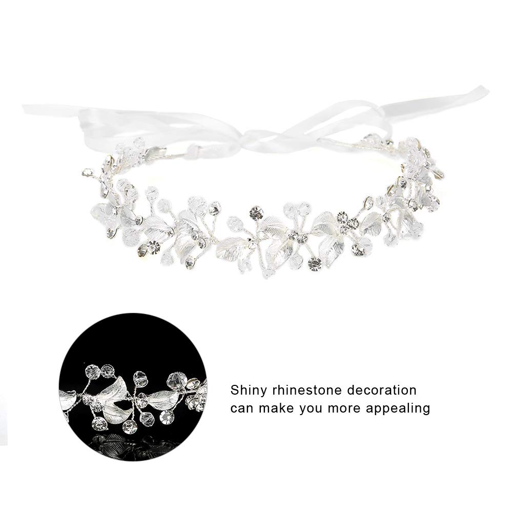 Elegant Bridal Flower Headband with Beads & Crystals - Rhinestone Wedding Hair Accessories for Bride, Bridesmaids & Flower Girls | Perfect for Weddings, Prom, Parties & Special Occasions